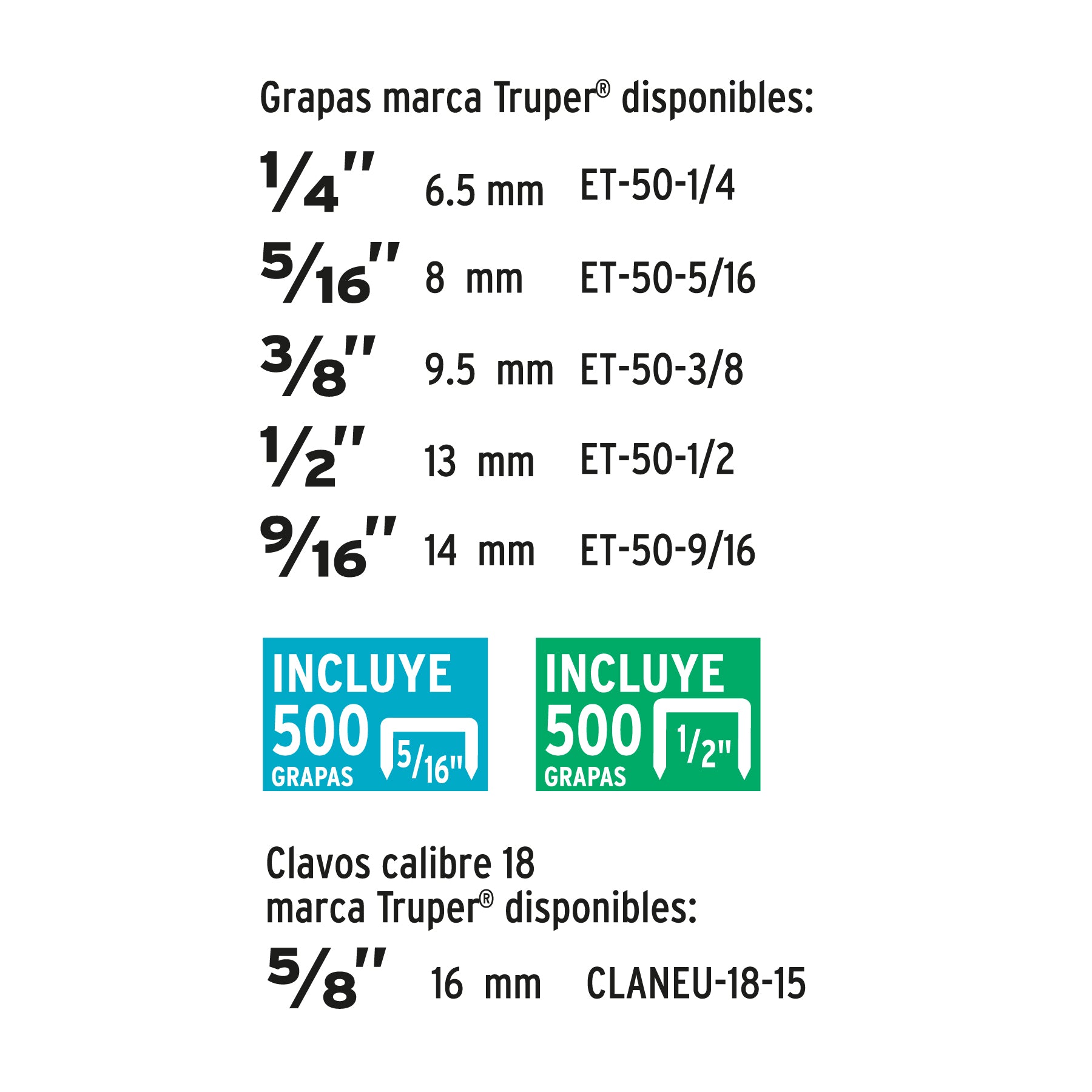 Engrapadora tipo pistola para grapas de 1/4 a 9/16"