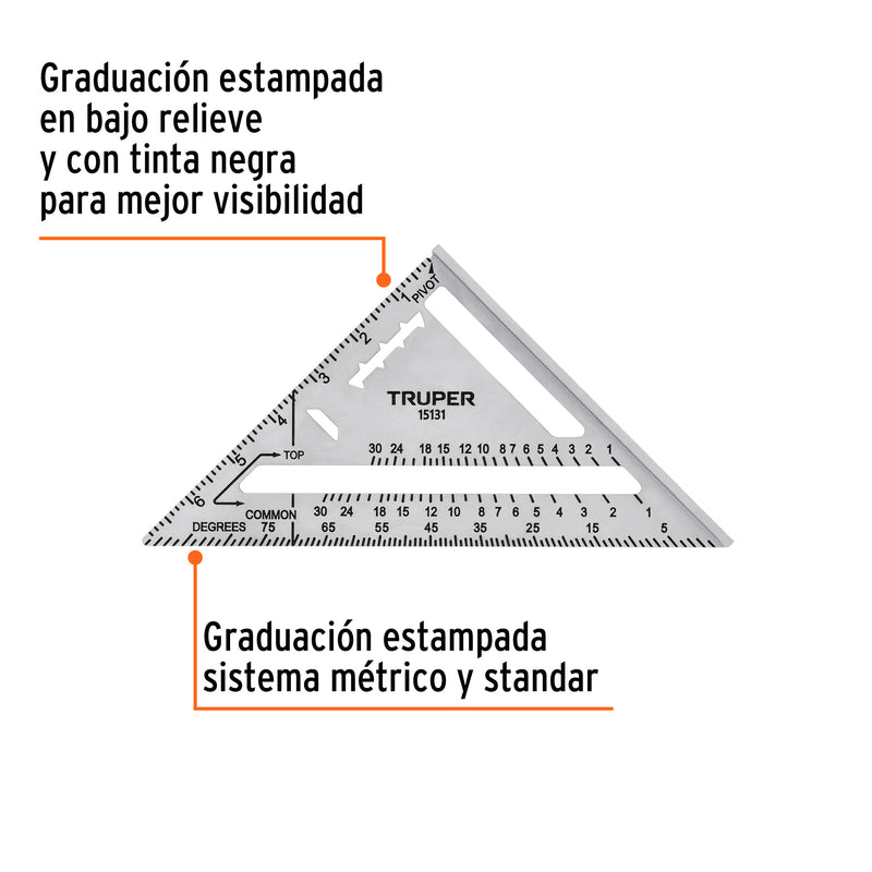 Escuadra de aluminio para tablaroca, 7" (177 mm)