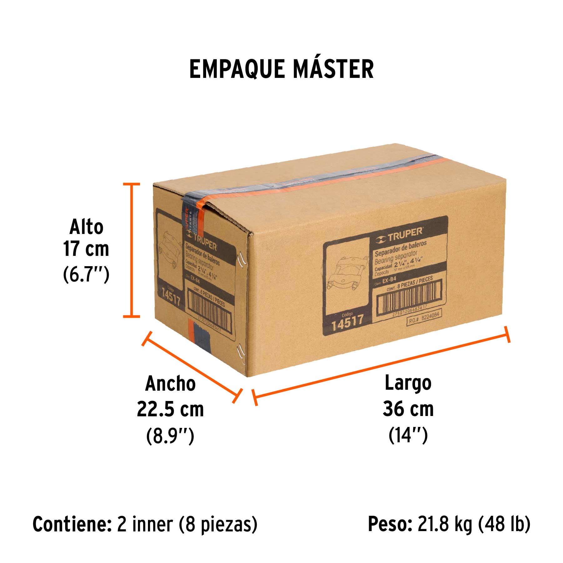 Extractor de baleros, 4-1/4"