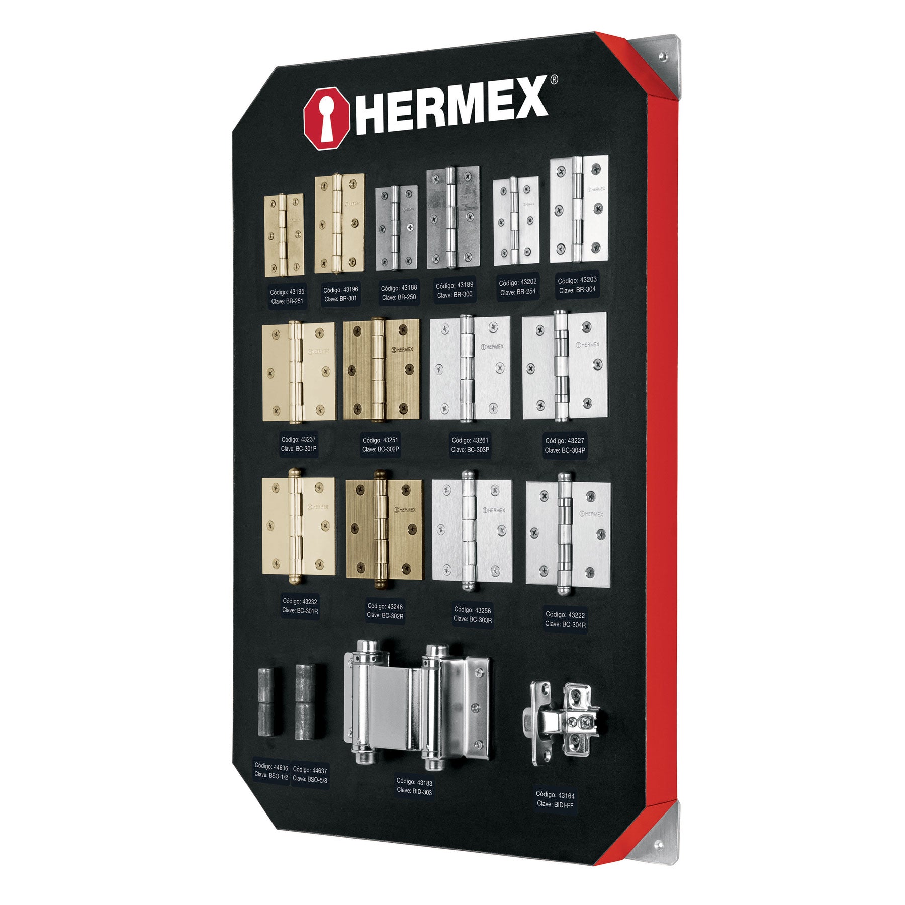 Exhibidor Hermex con bisagras