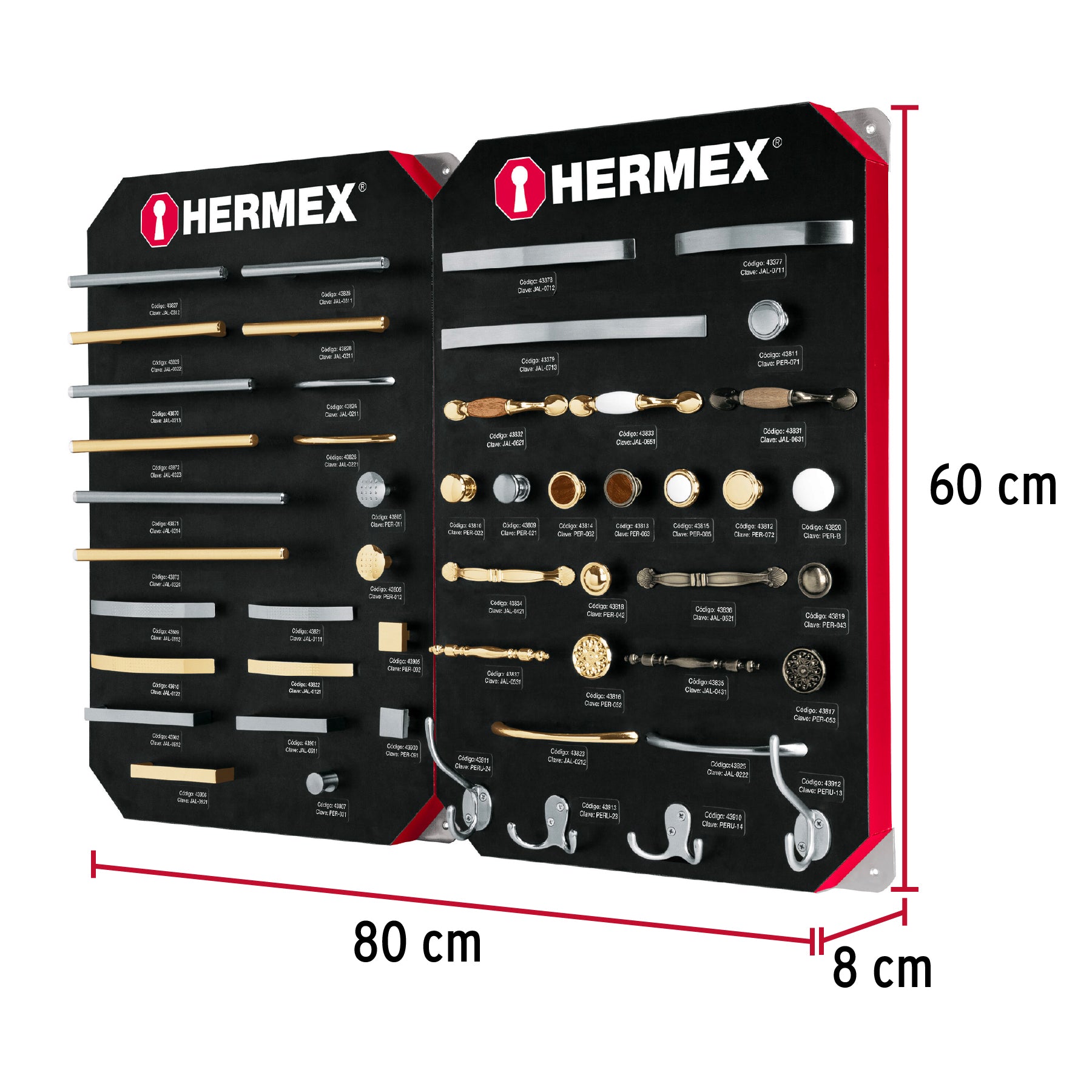 Exhibidor Hermex, con jaladeras y perillas # 2