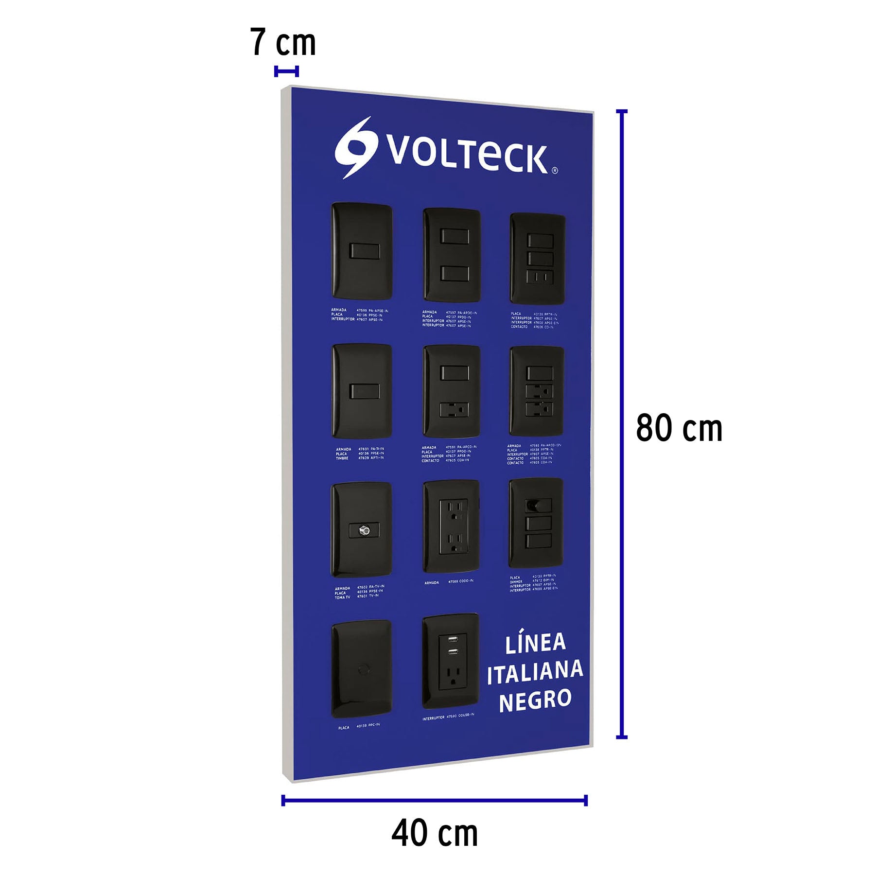 Exhibidor línea italiana negro Volteck