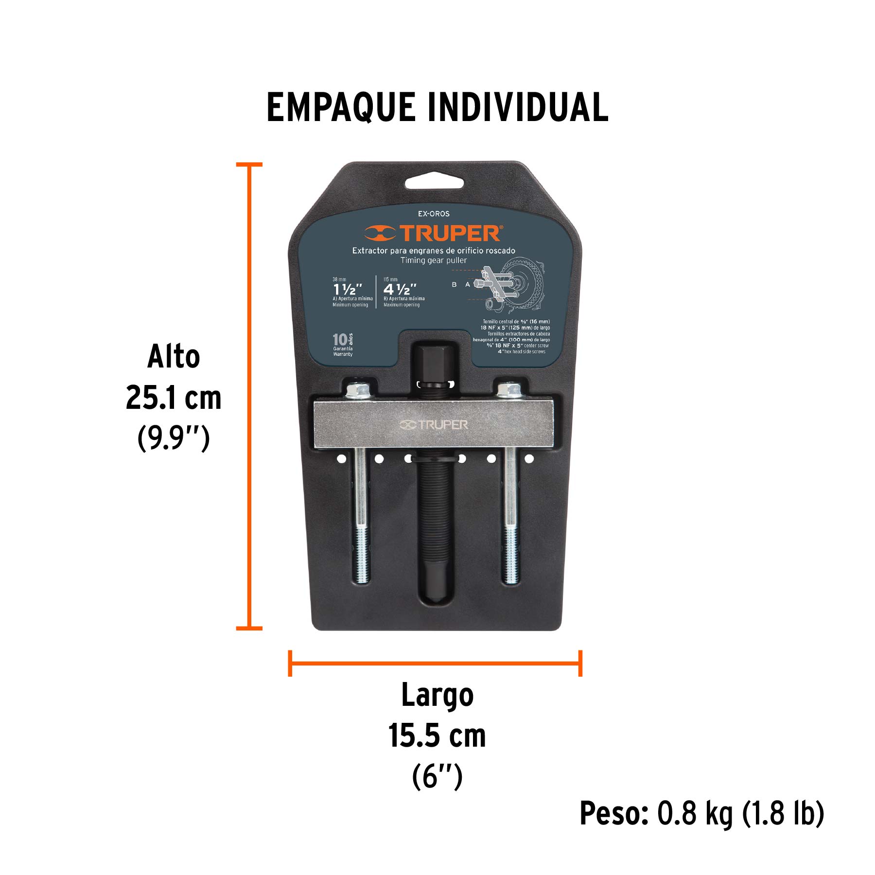 Extractor para engranes y orificios roscados