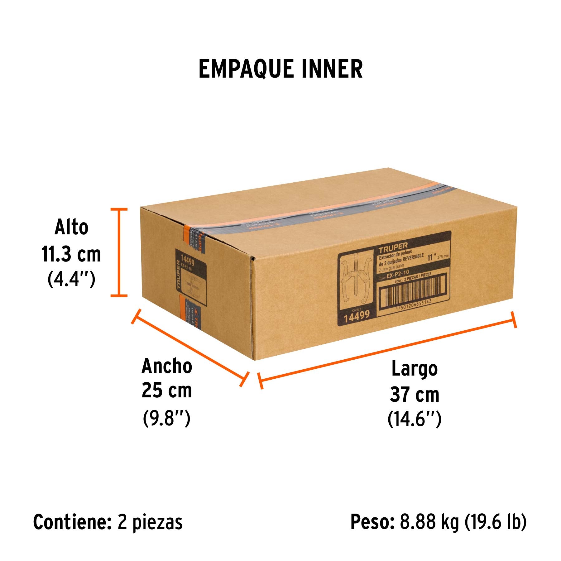 Extractor de poleas, 2 quijadas, 10"