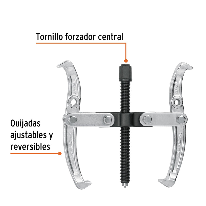 Extractor de poleas, 2 quijadas, 10", TRUPER