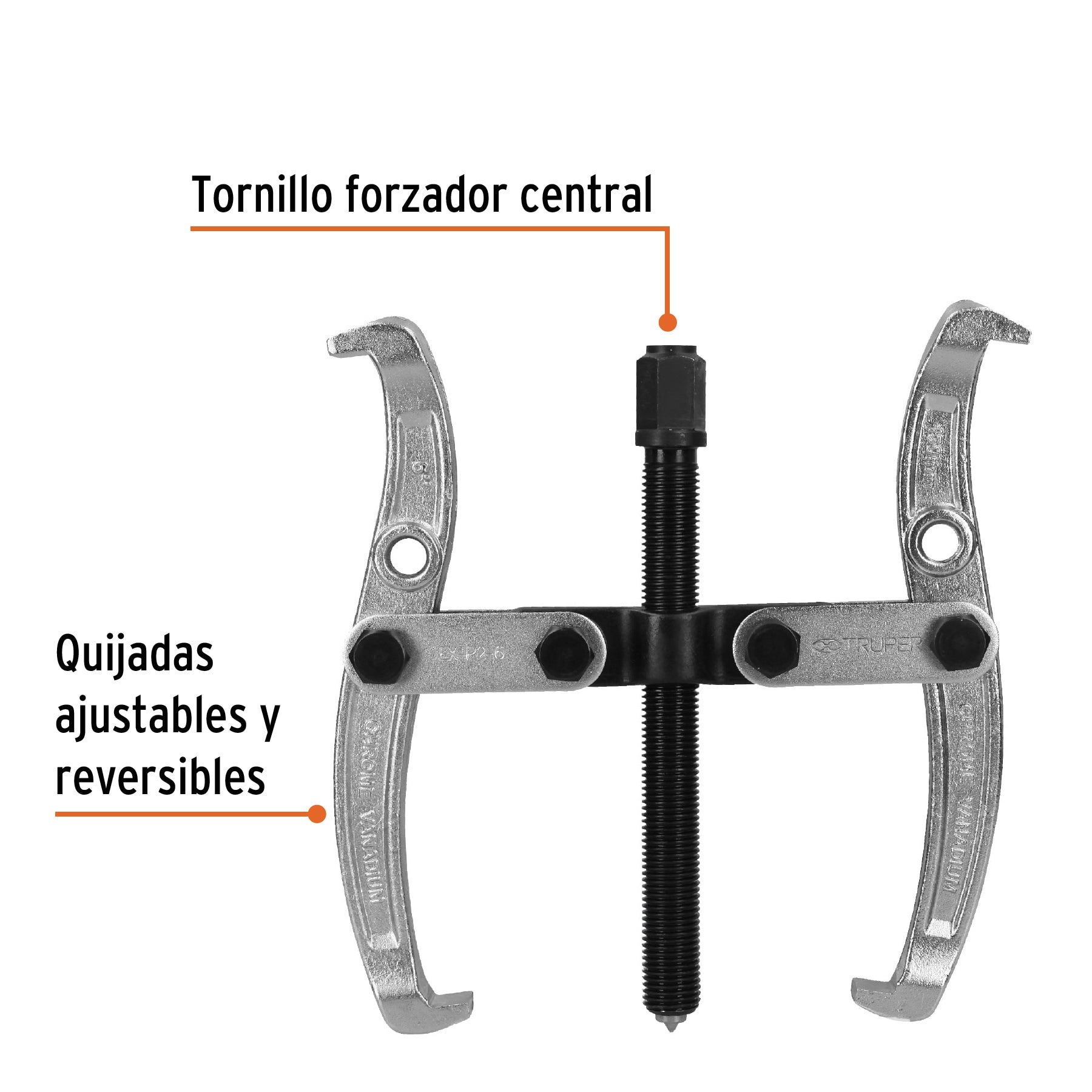 Extractor de poleas, 2 quijadas, 6"