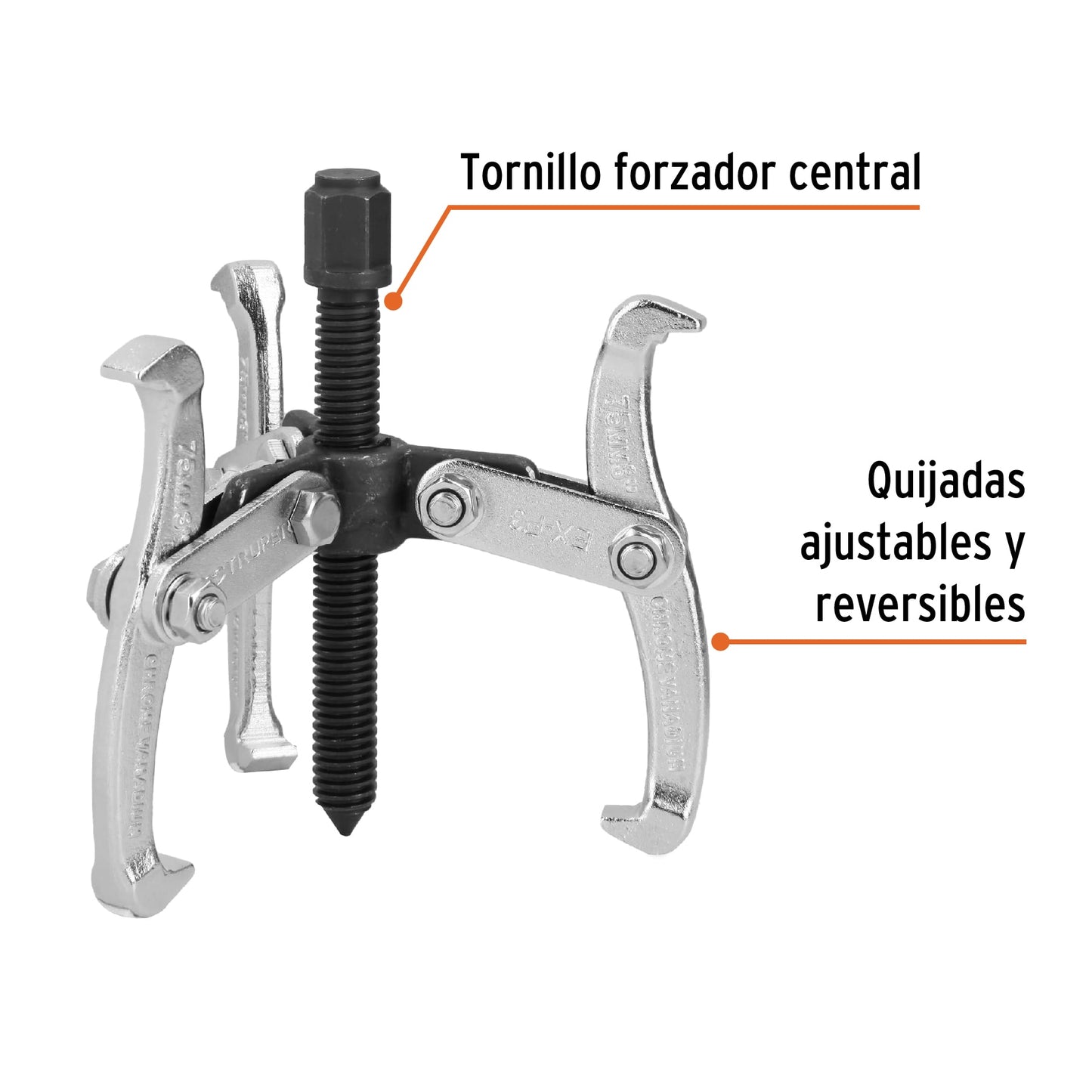 Extractor de poleas, 3 quijadas, 3"