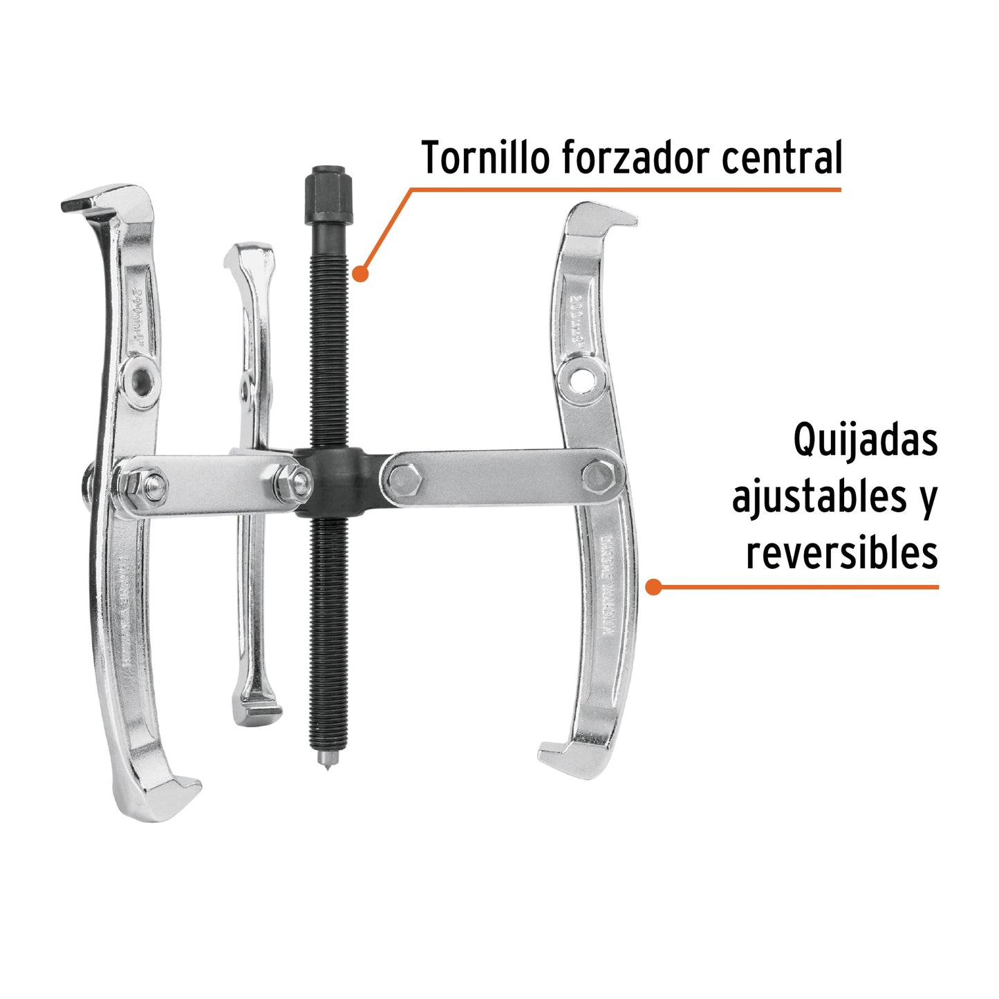 Extractor de poleas, 3 quijadas, 6"