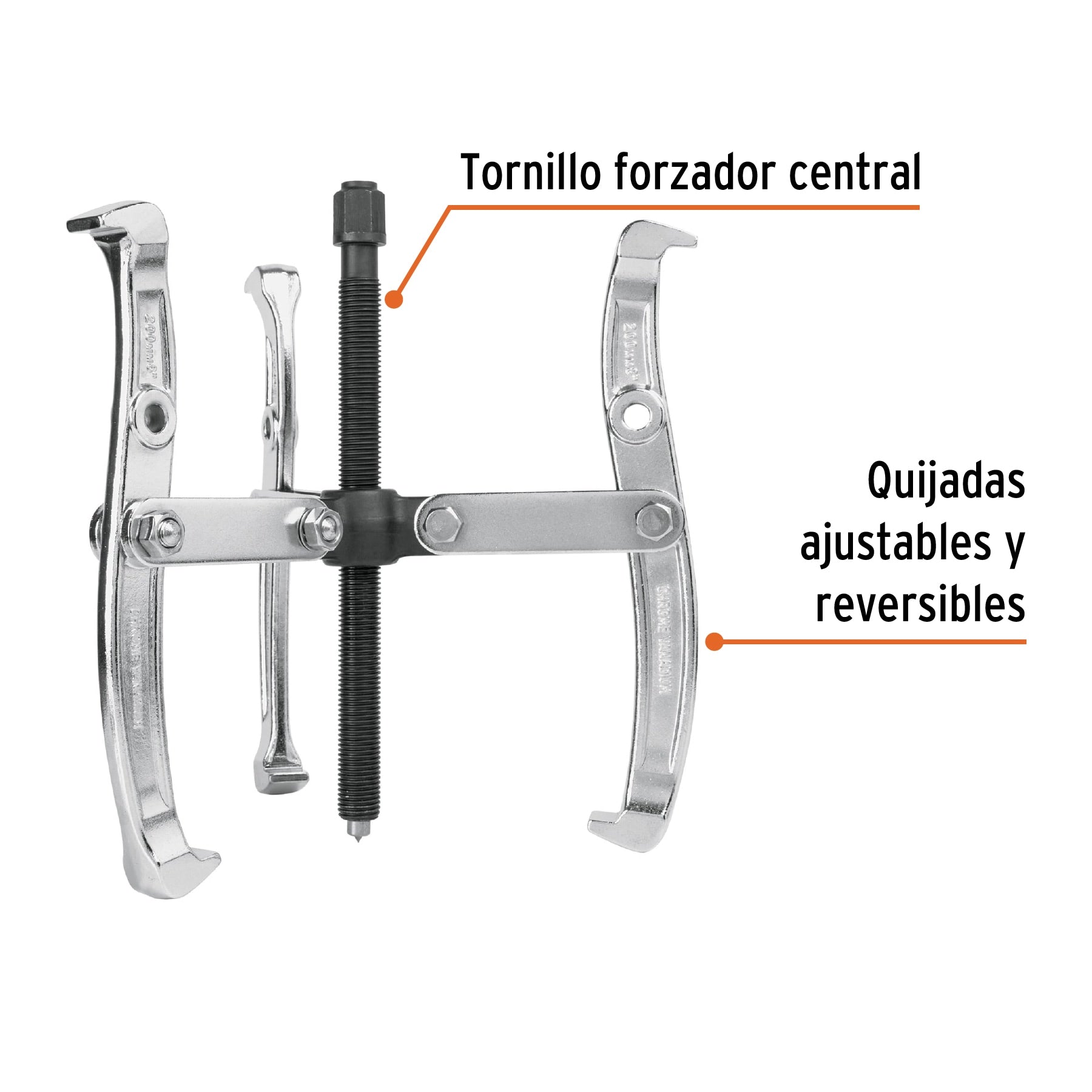Extractor de poleas, 3 quijadas, 6"