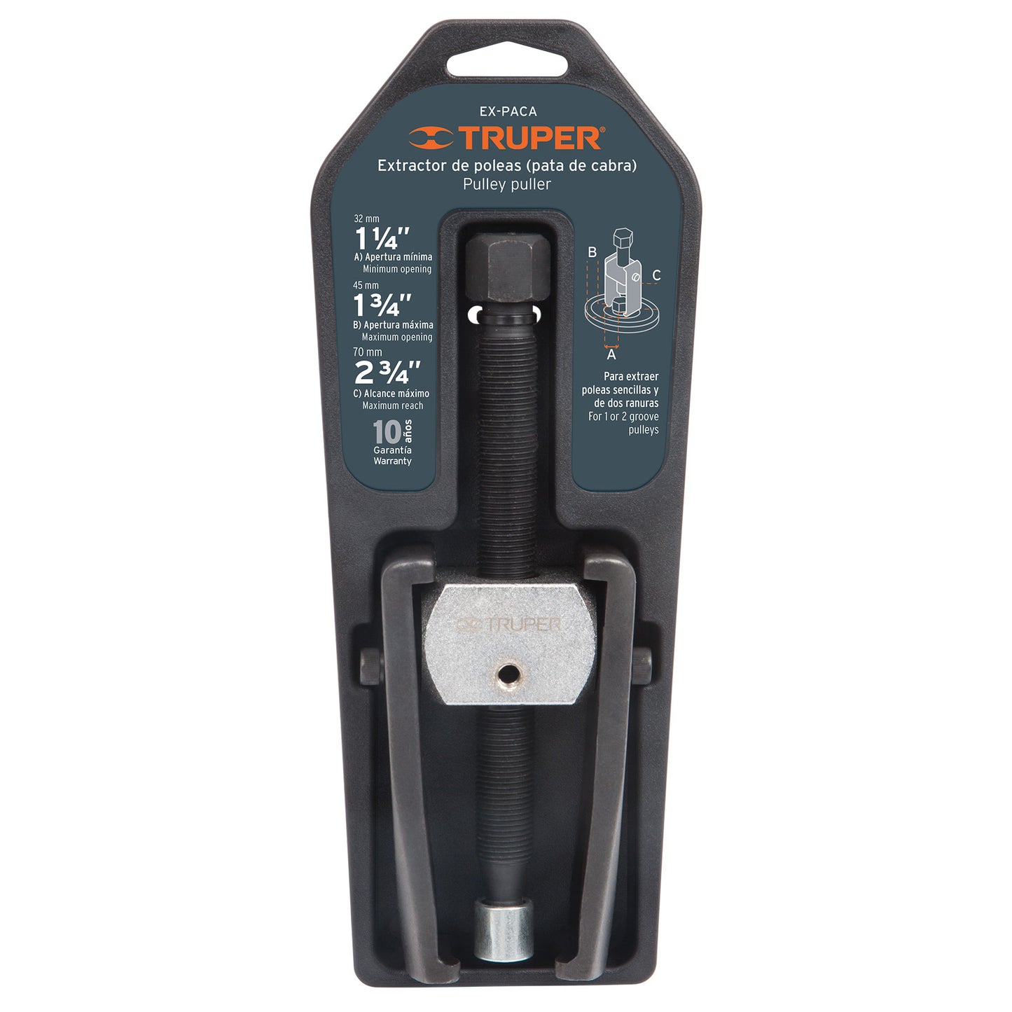 Extractor de poleas, pata de cabra