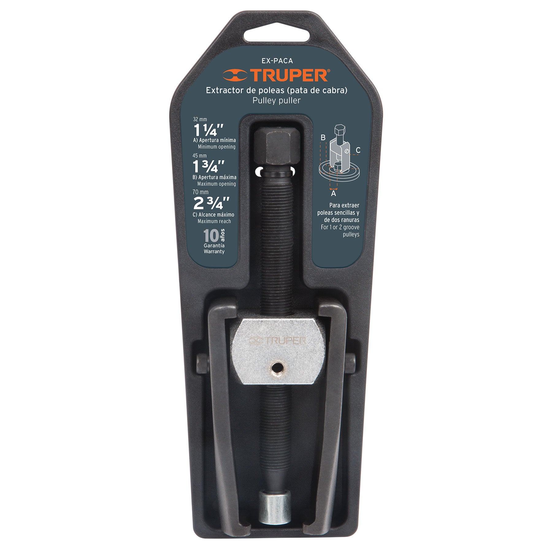 Extractor de poleas, pata de cabra