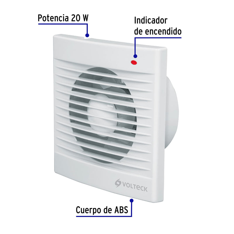 Extractor de aire, 4", color blanco