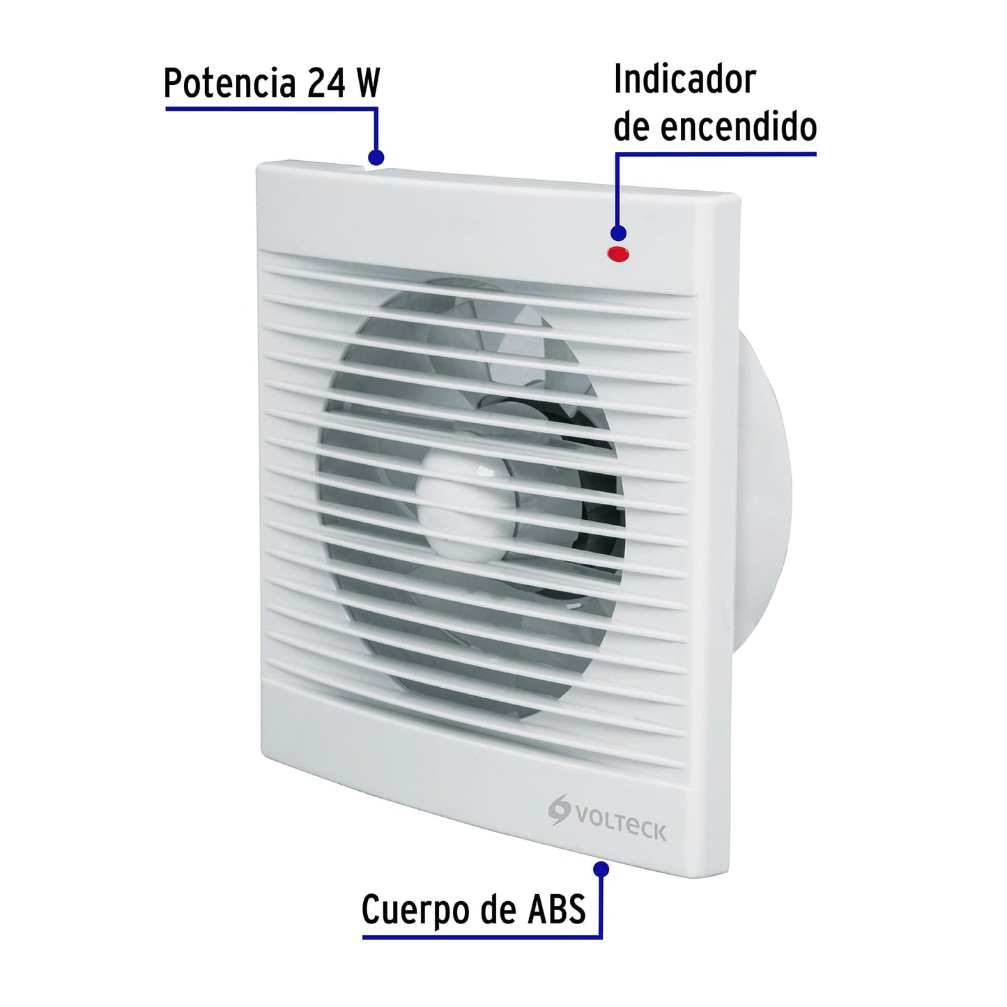 Extractor de aire, 6", color blanco