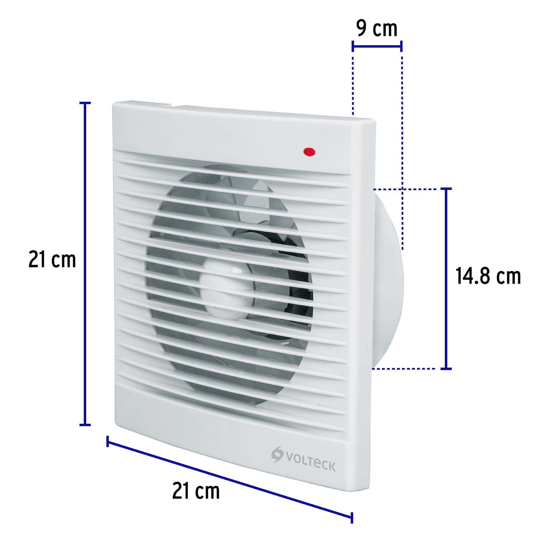 Extractor de aire, 6", color blanco