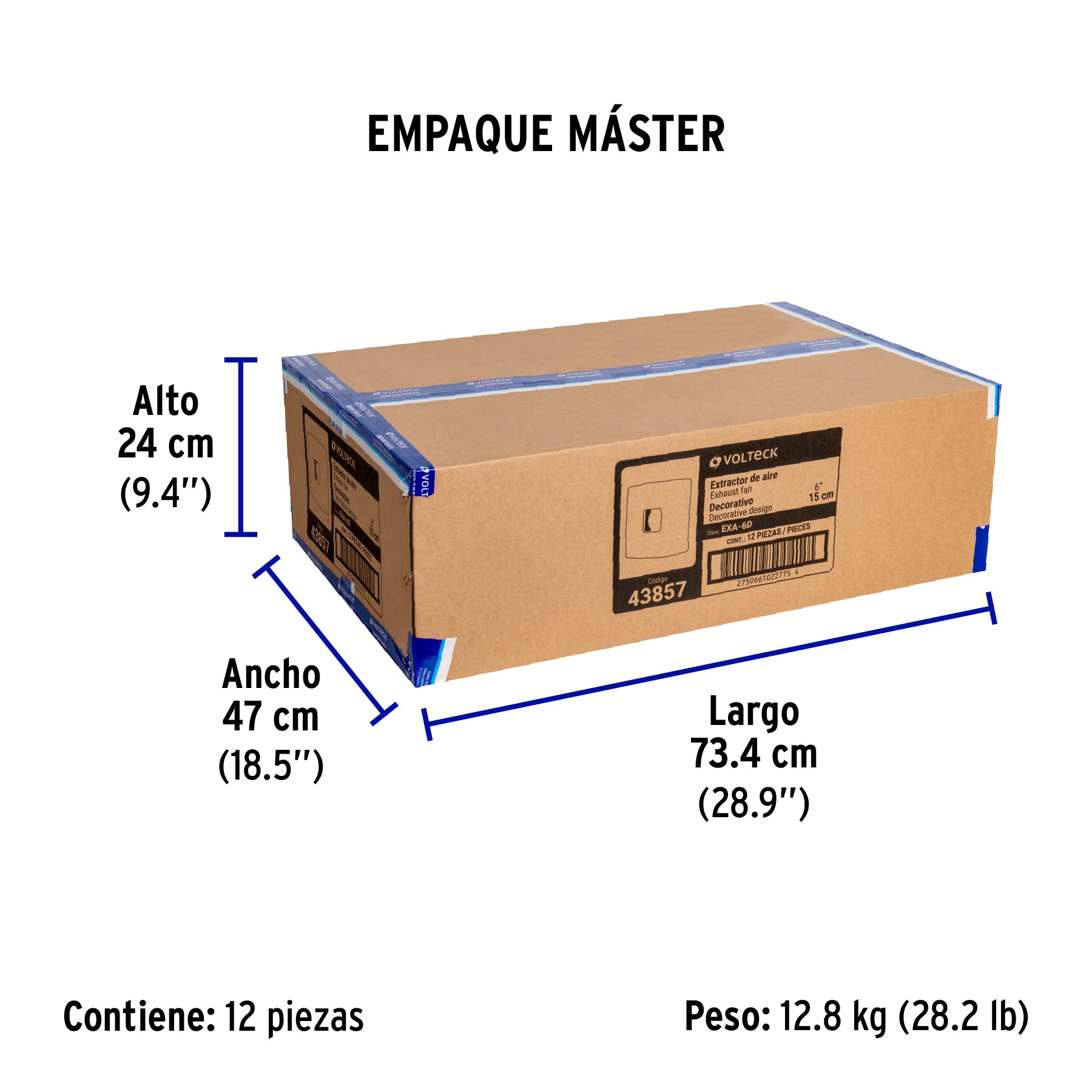 Extractor de aire de 6', decorativo, VOLTECK