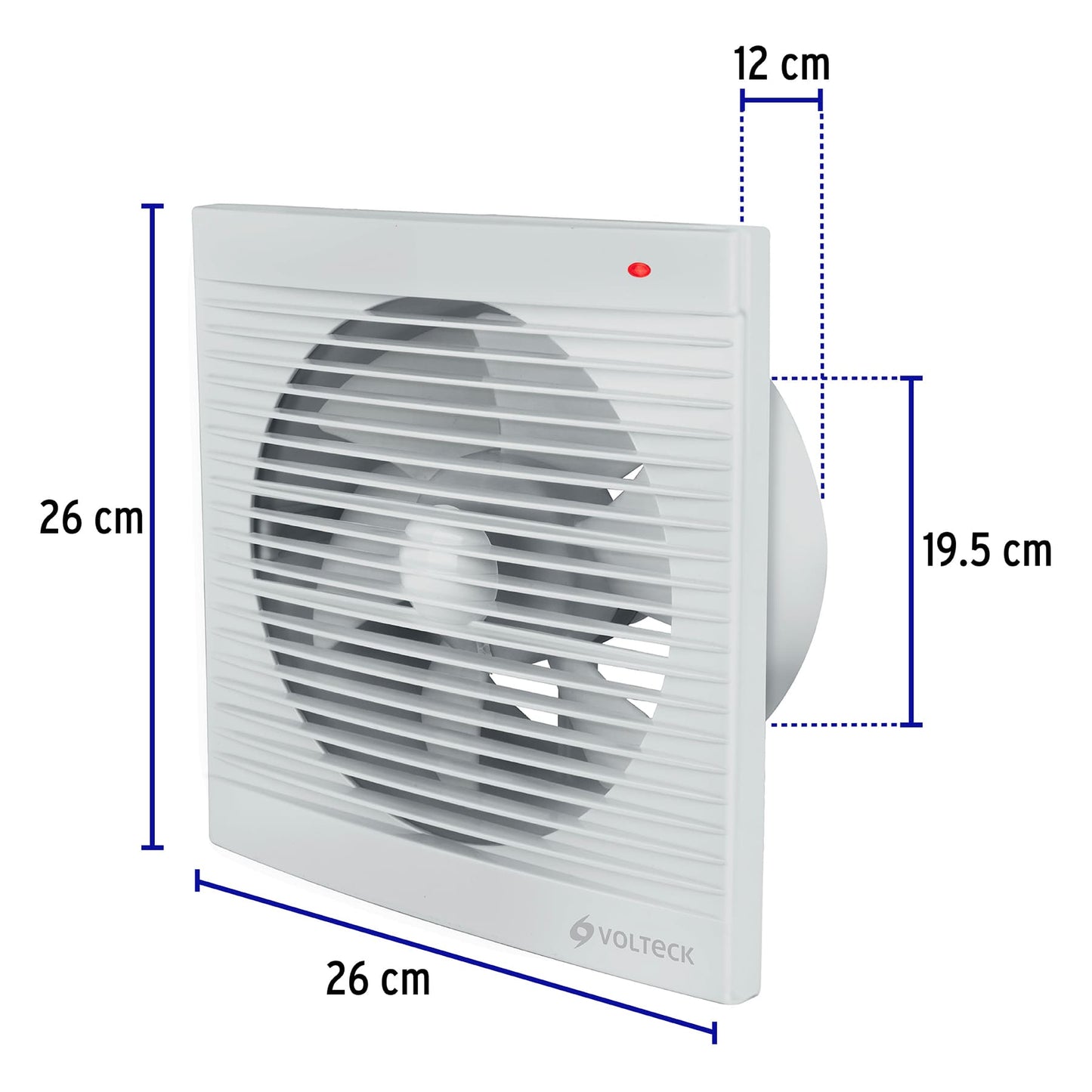 Extractor de aire, 8", color blanco