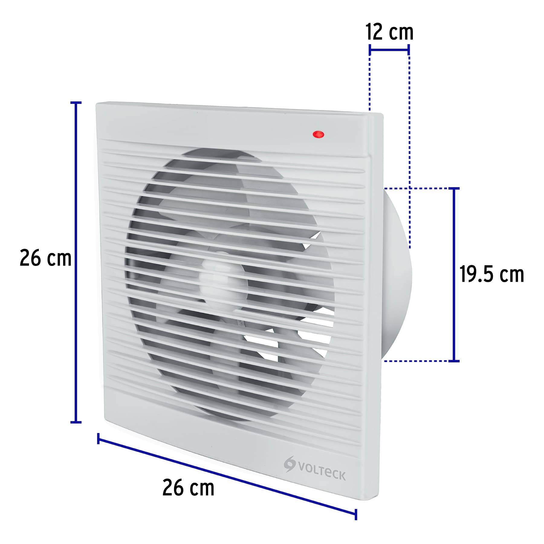 Extractor de aire, 8", color blanco