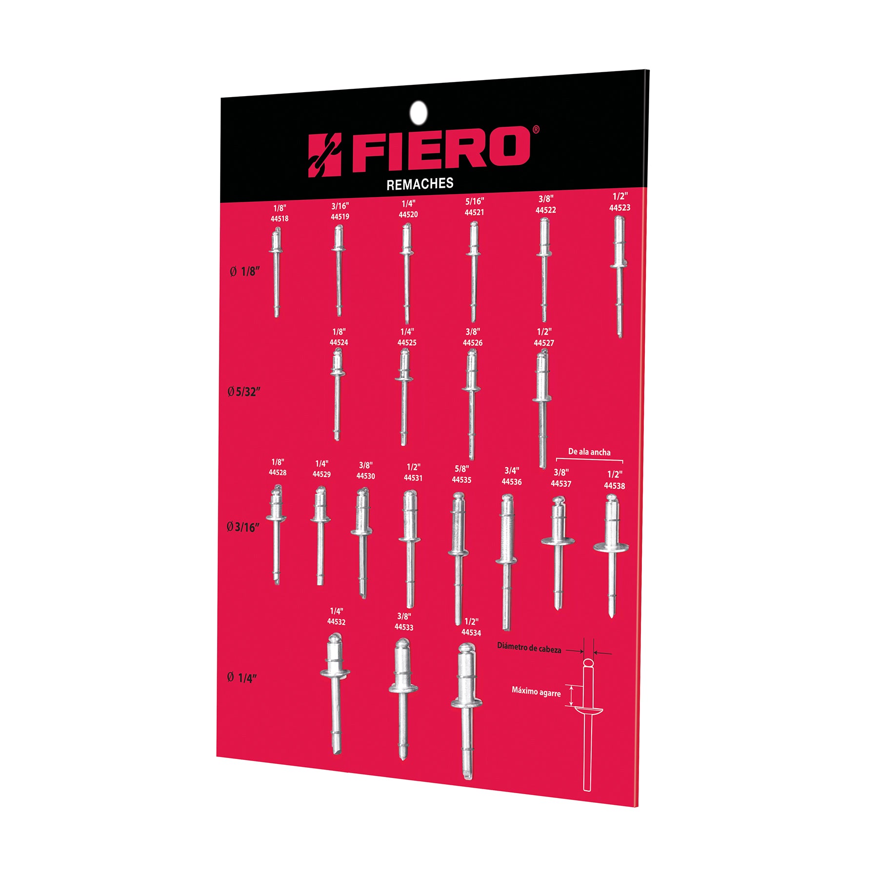 EXHIBIDOR FIERO DE REMACHES