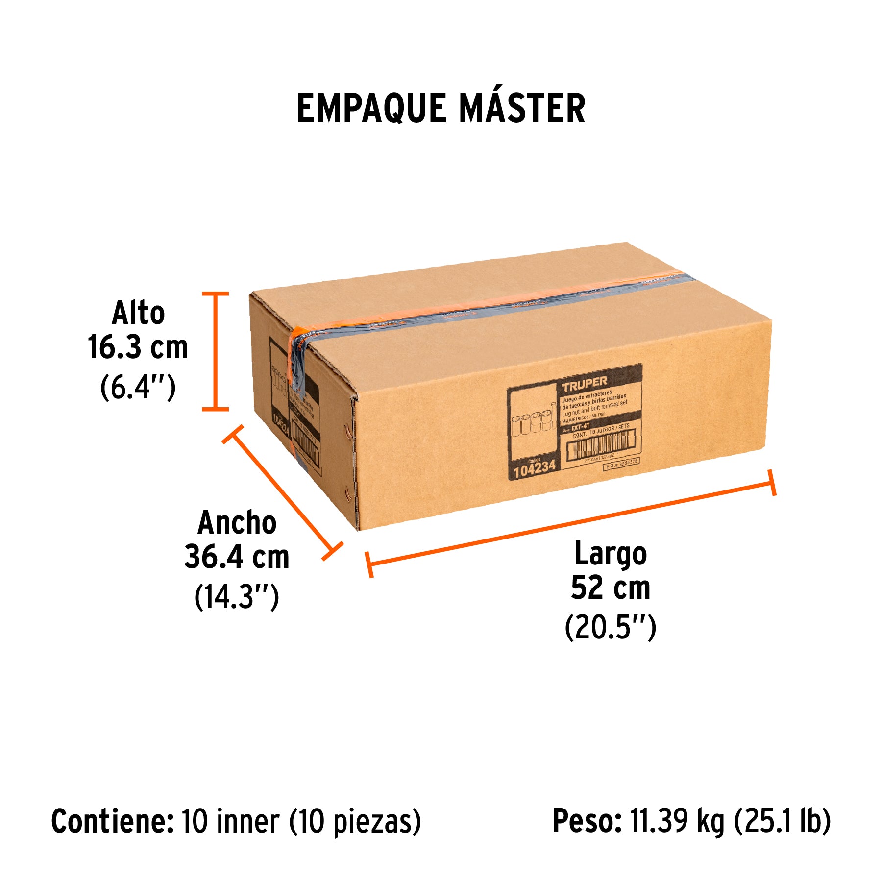 Juego de extractores de tuercas barridas, TRUPER
