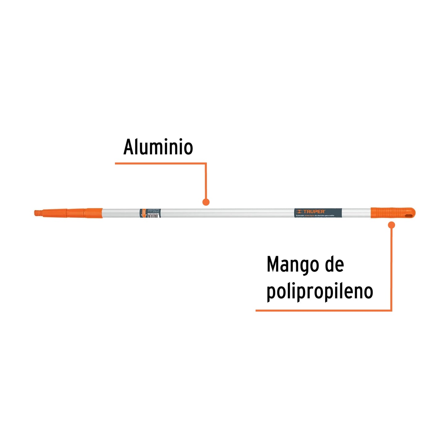 Extensión de aluminio para rodillo, 2 m