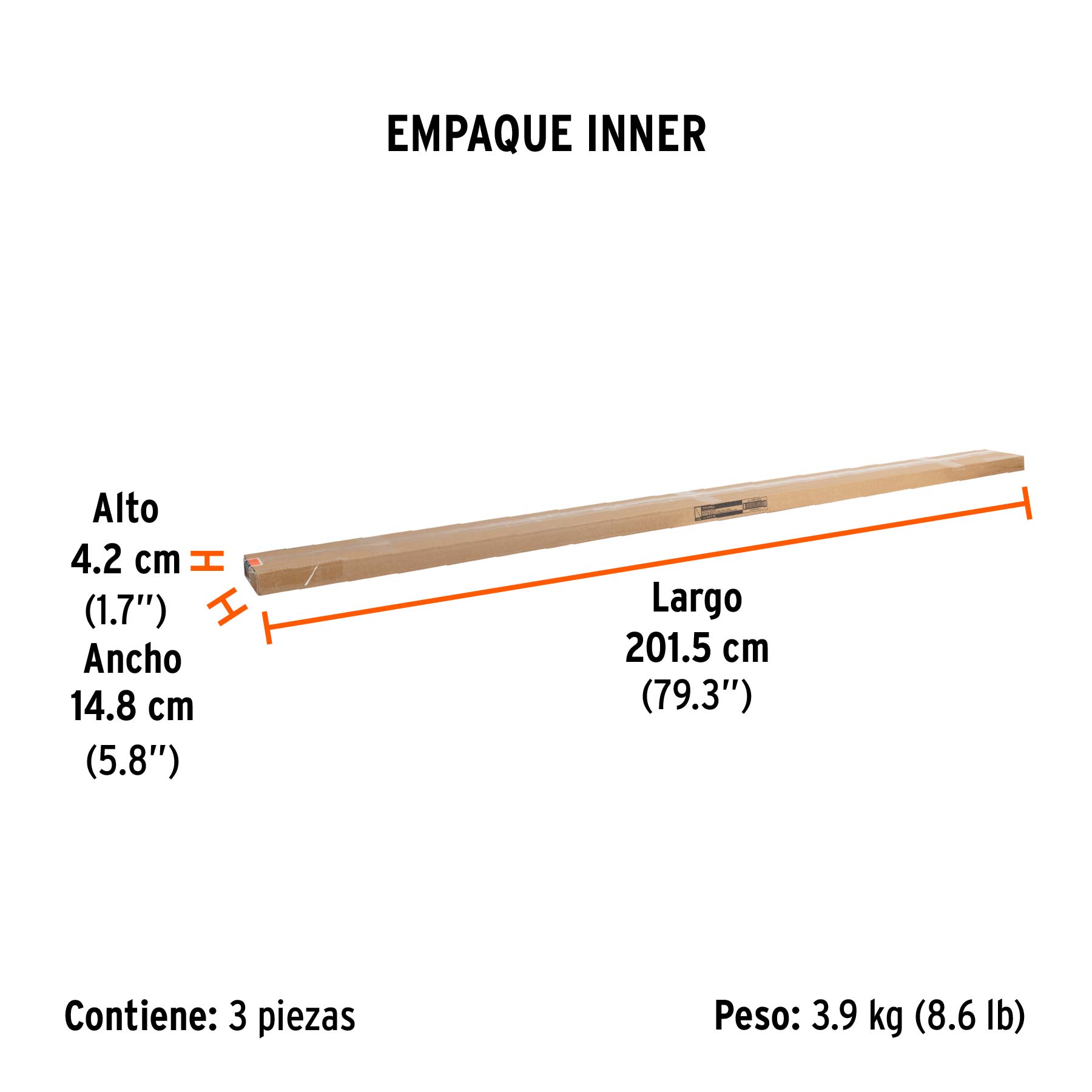 Extensión de fibra de vidrio para rodillo, 3.6 m