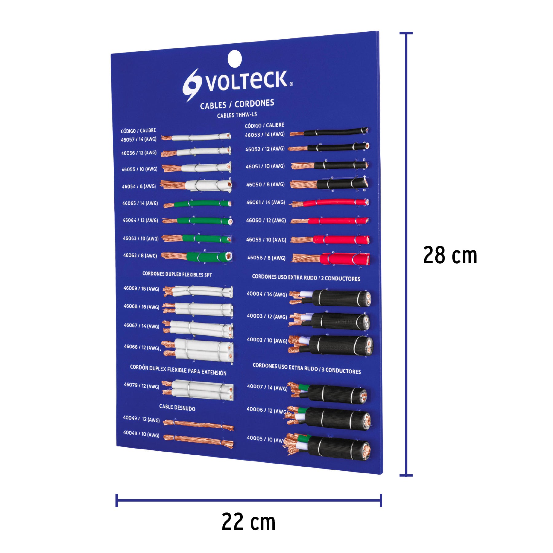 Exhibidor Volteck de cables y cordones