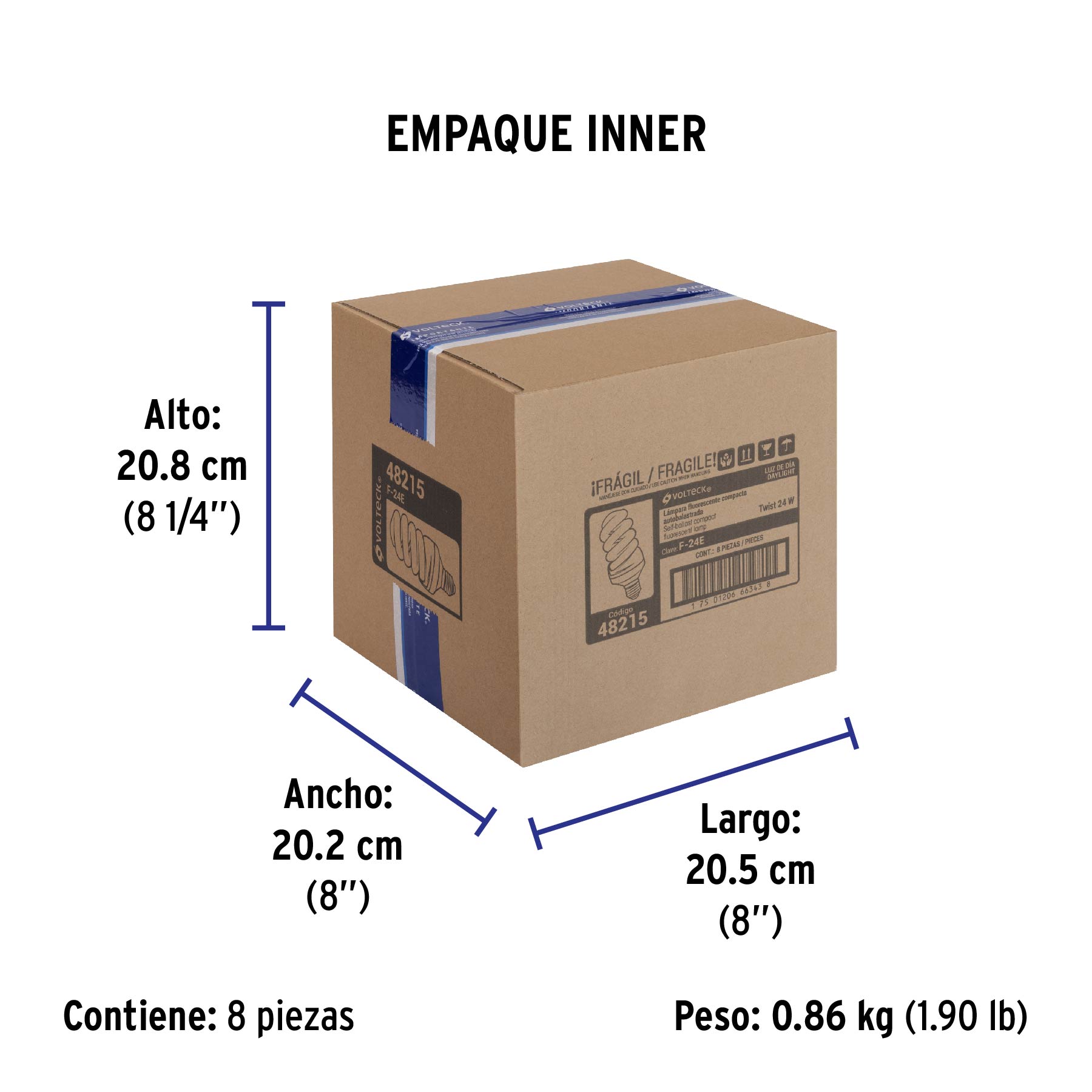 Lámpara 24 W, espiral, luz día, T4, en blister, Volteck