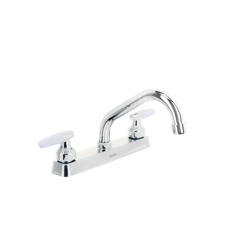Mezcladora p/fregadero,man blanco palanca,cuello corto,Basic
