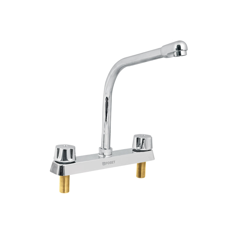 Mezcladora fregadero, manerales metálicos,cuello cobra,Basic
