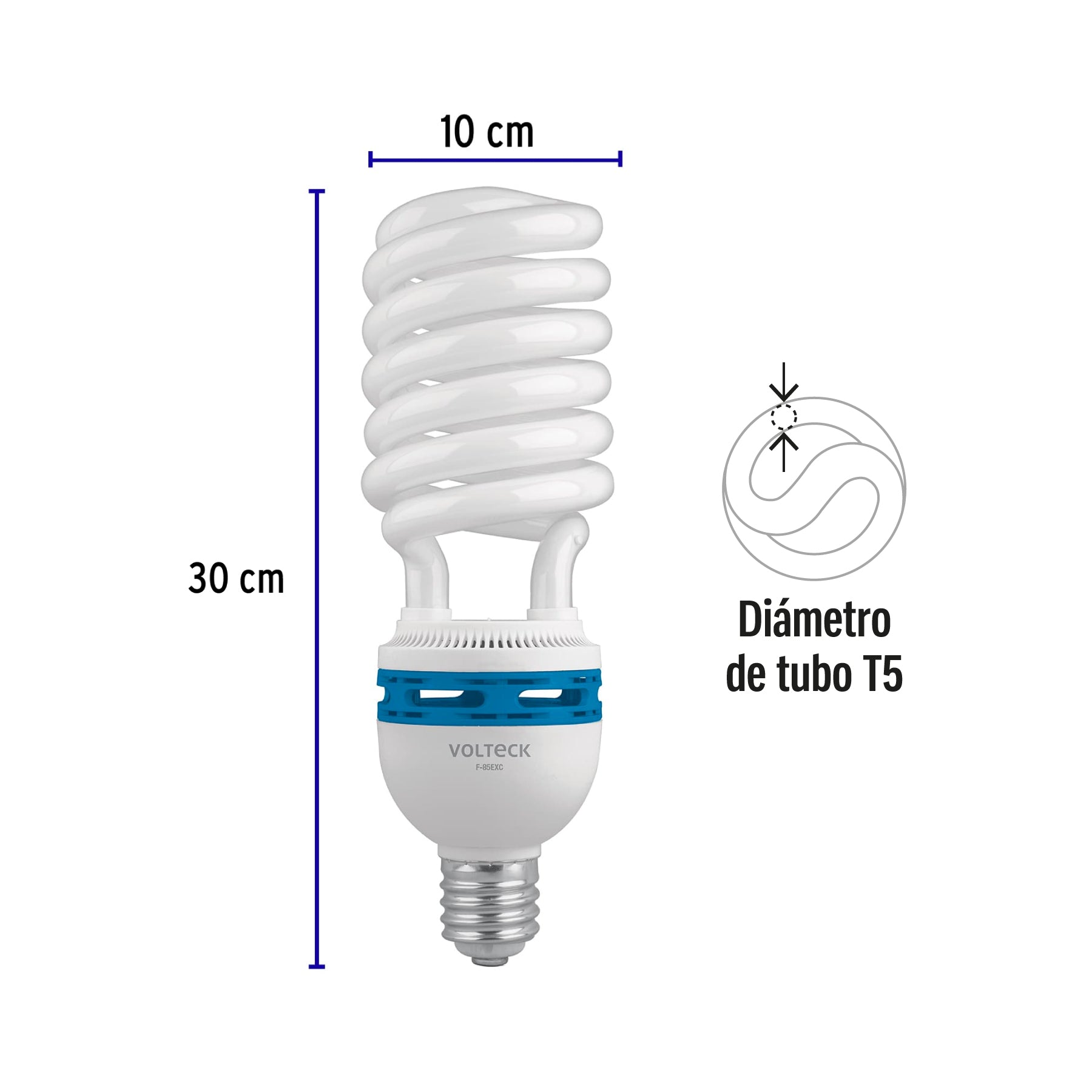 Lámpara 85 W, espiral, base mogul E39, luz día, T5, en caja