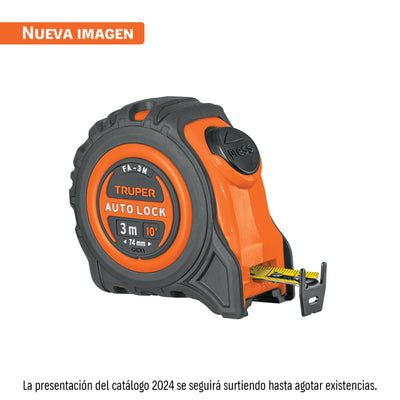 Flexómetro Auto Lock, 3 m, cinta 16 mm