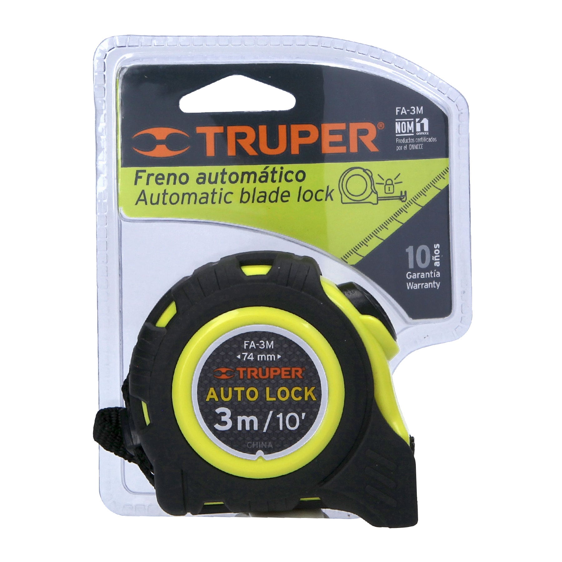 Flexómetro Auto Lock, 3 m, cinta 16 mm