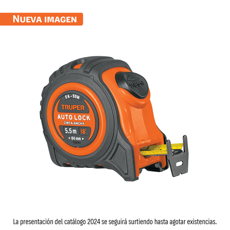 Flexómetro Auto Lock, 5.5 m, cinta 25 mm