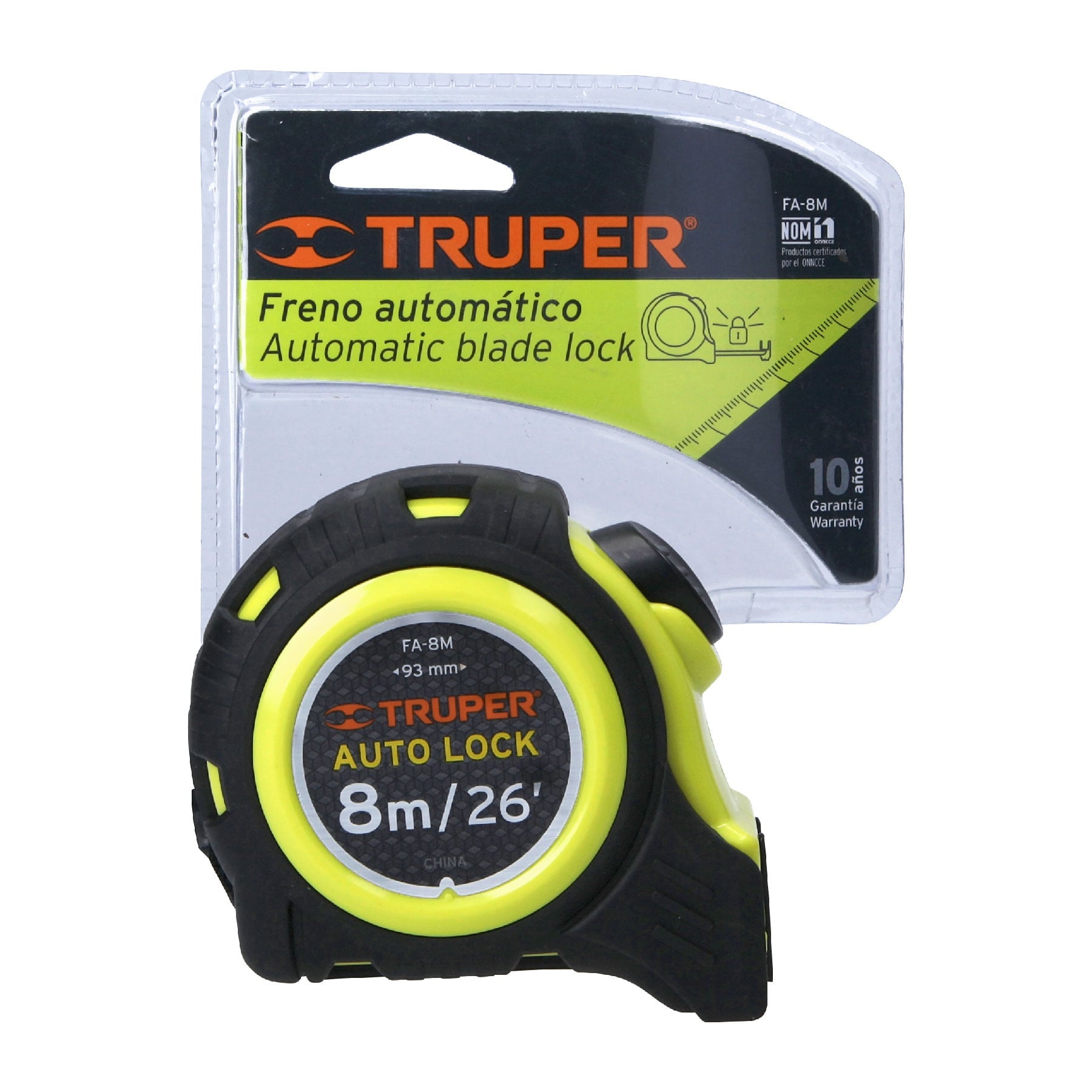Flexómetro Auto Lock, 8 m, cinta 25 mm