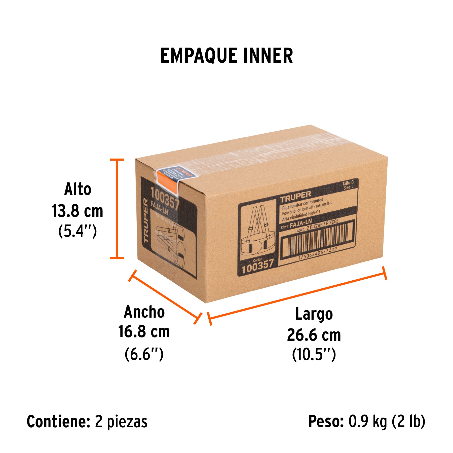 Faja alta visibilidad, naranja, G