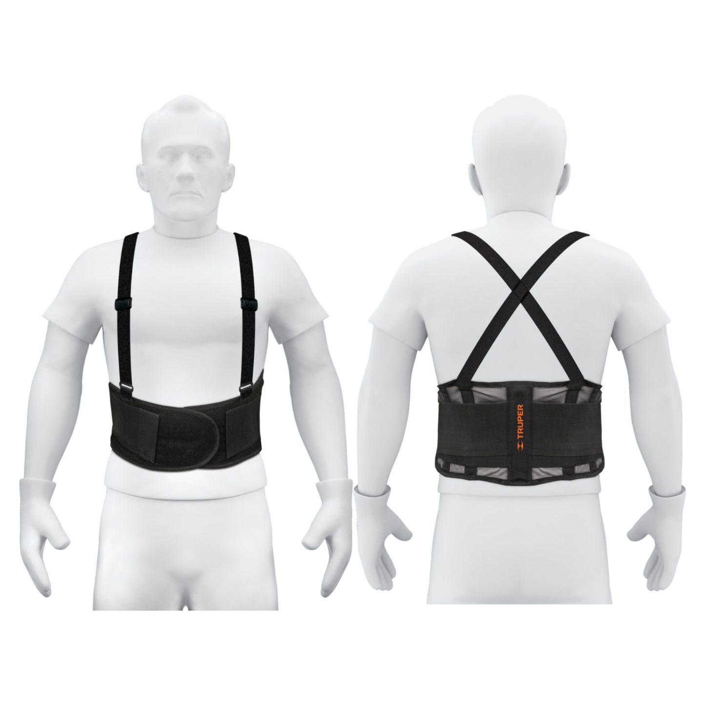 Faja ventilada con tirantes, talla mediana