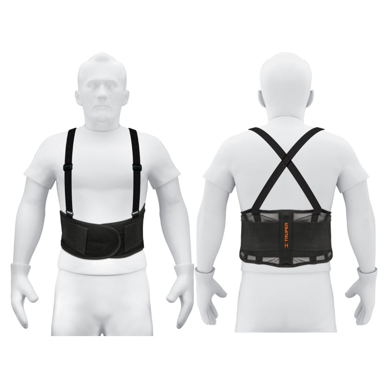 Faja ventilada con tirantes, talla mediana