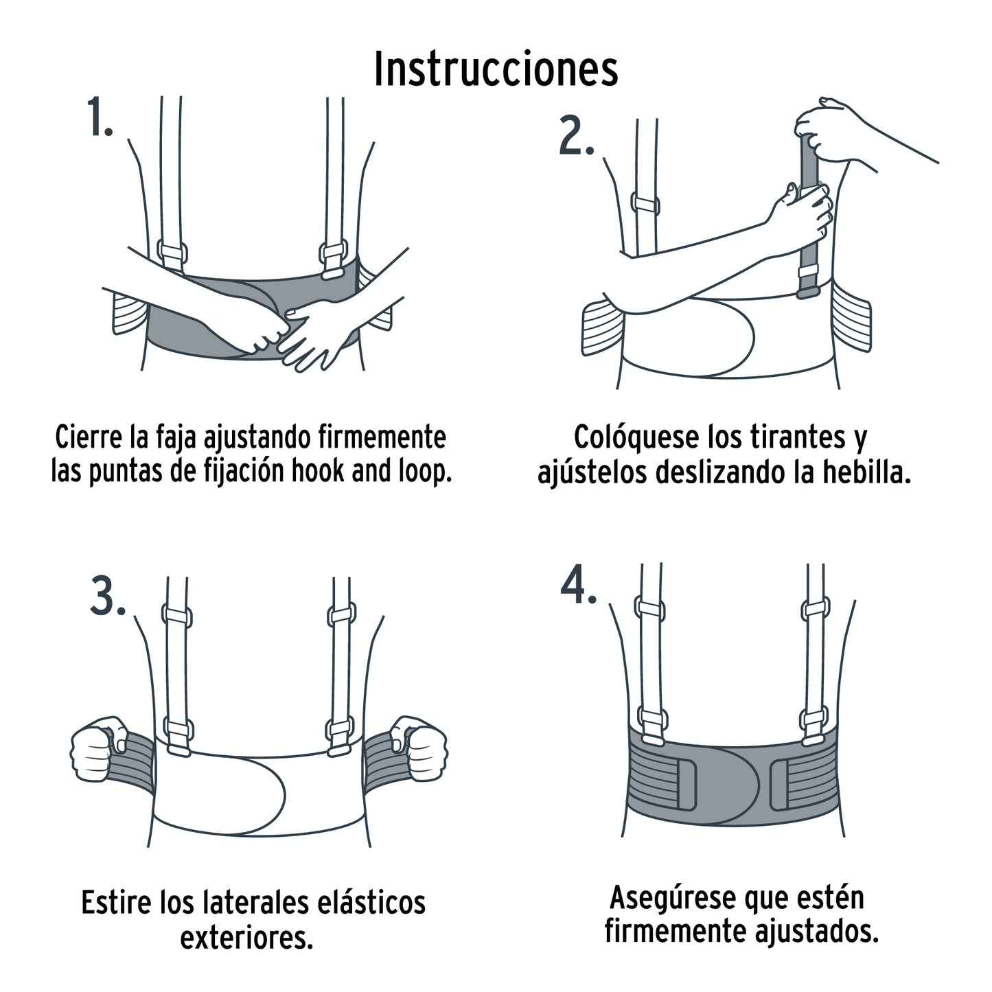Faja ventilada con tirantes, talla mediana