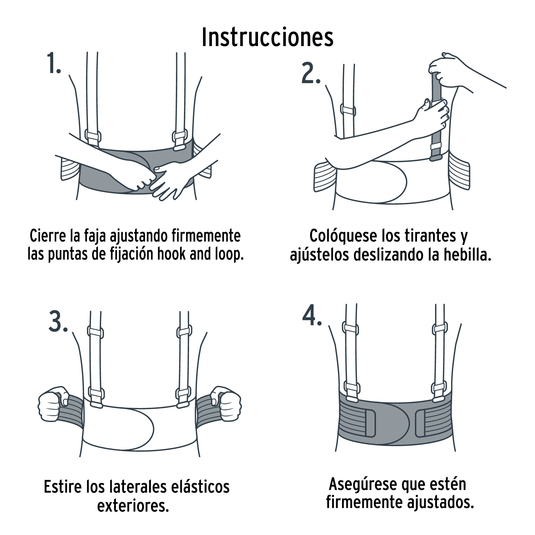 Faja ventilada con tirantes, talla mediana