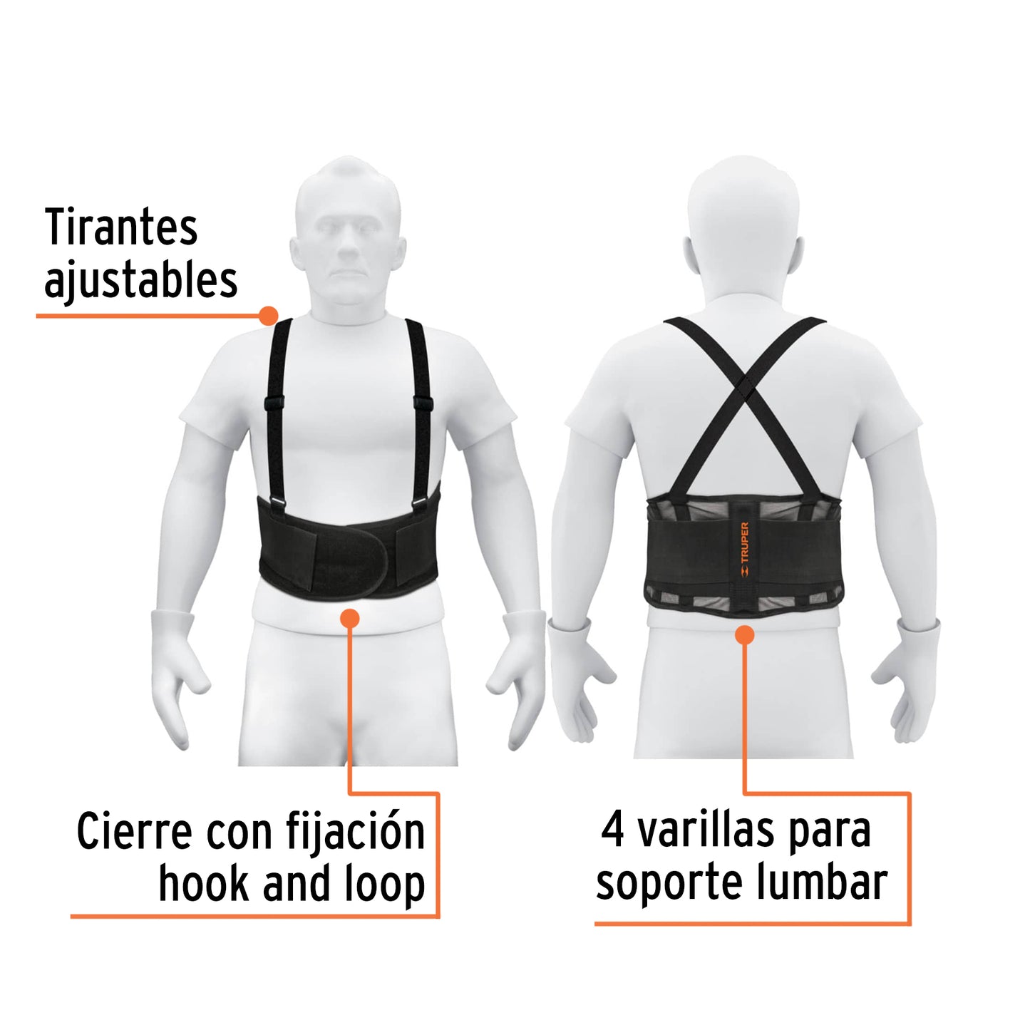 Faja ventilada con tirantes, talla mediana