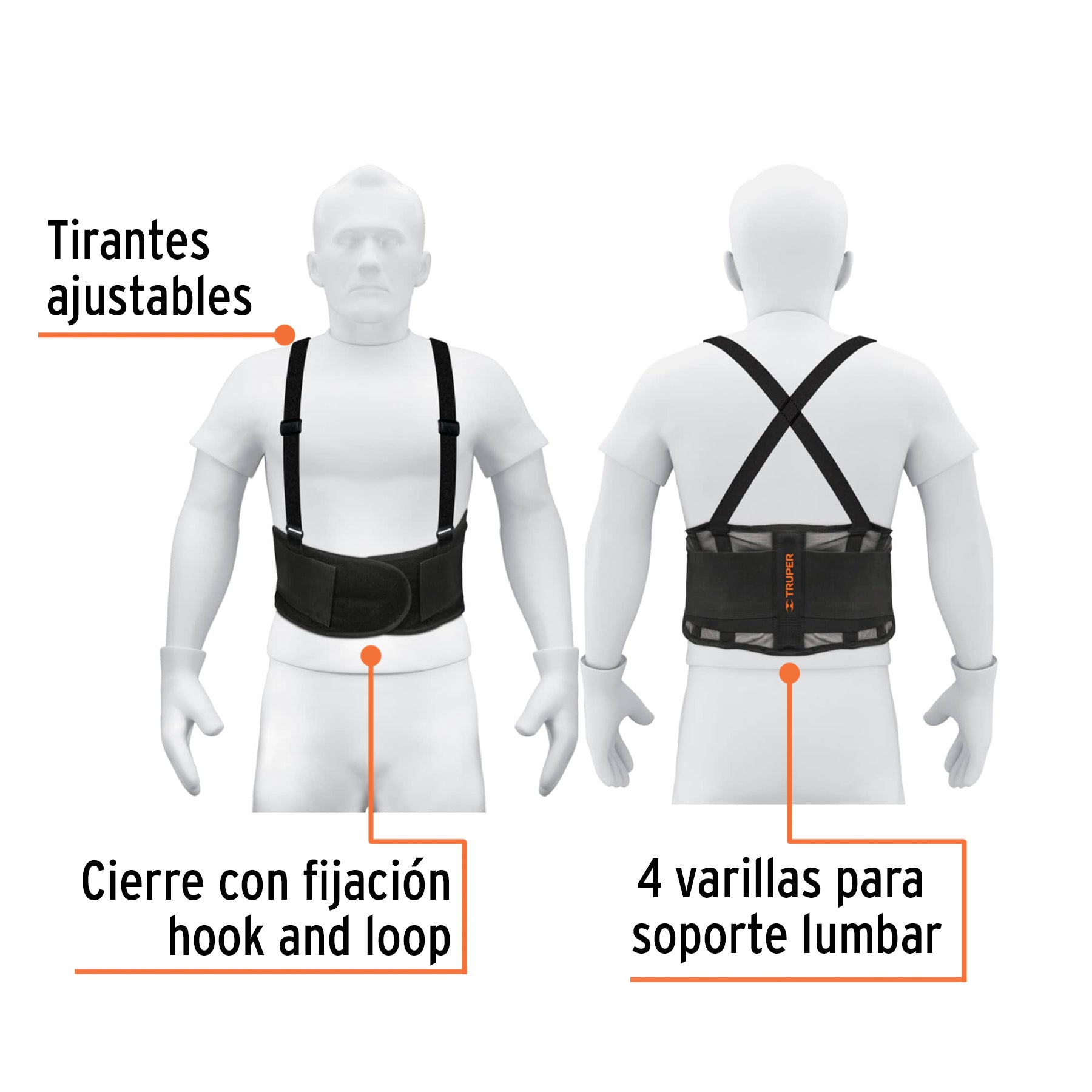 Faja ventilada con tirantes, talla mediana