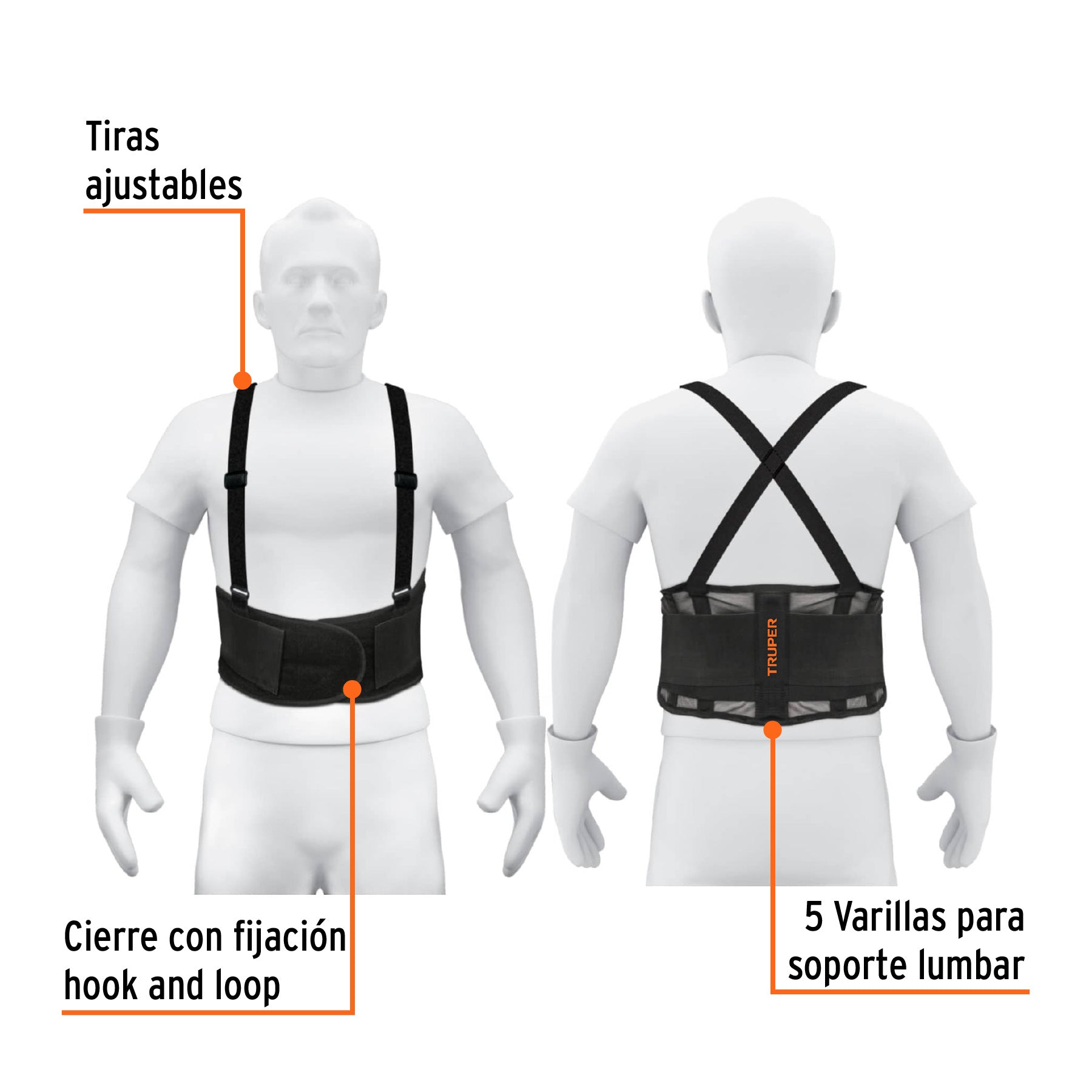 Faja ventilada con tirantes, talla mediana