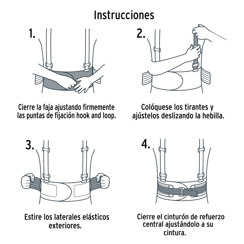 Faja con tirantes y tercer cinturón,ajustables,talla mediana