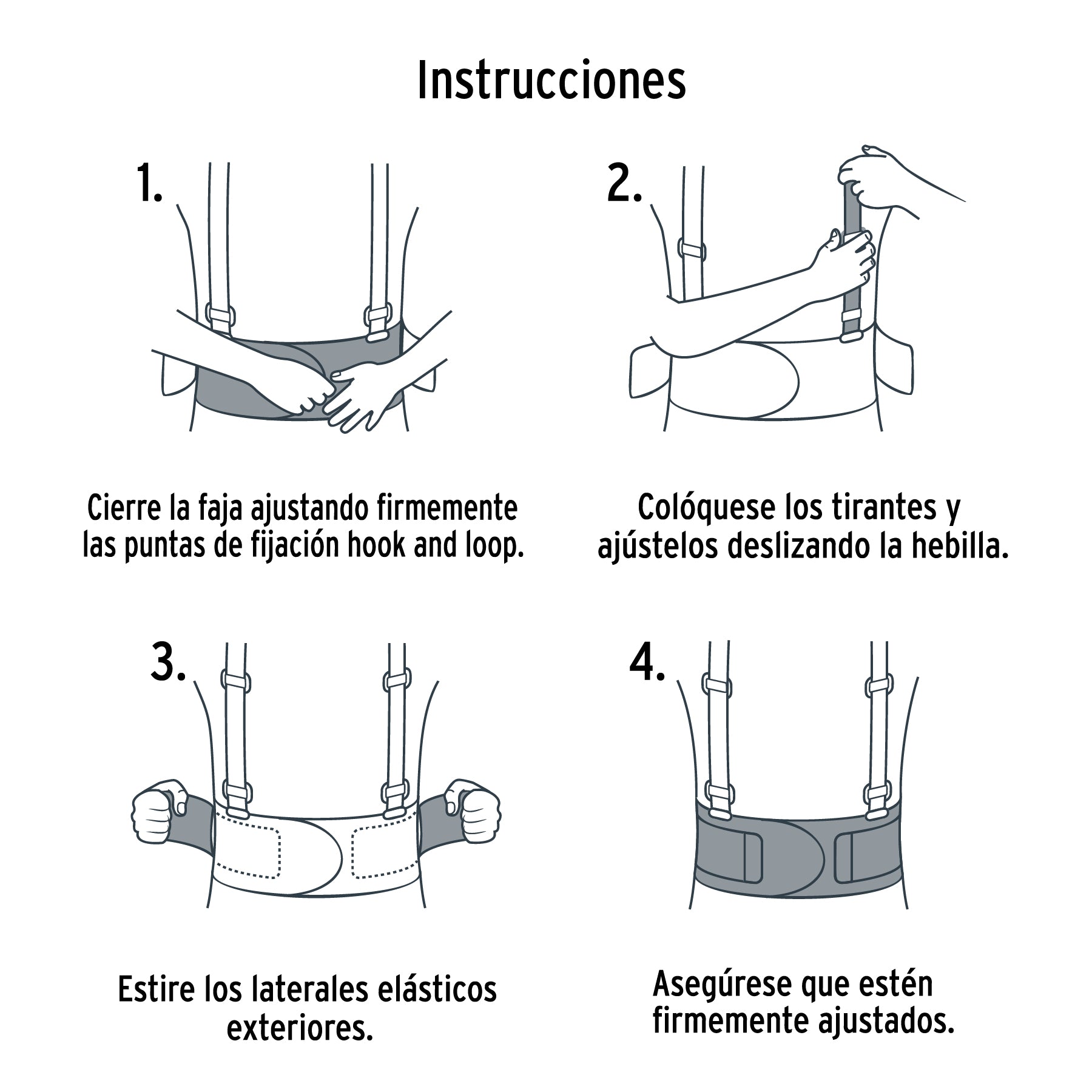 Faja con tirantes ajustables, talla mediana