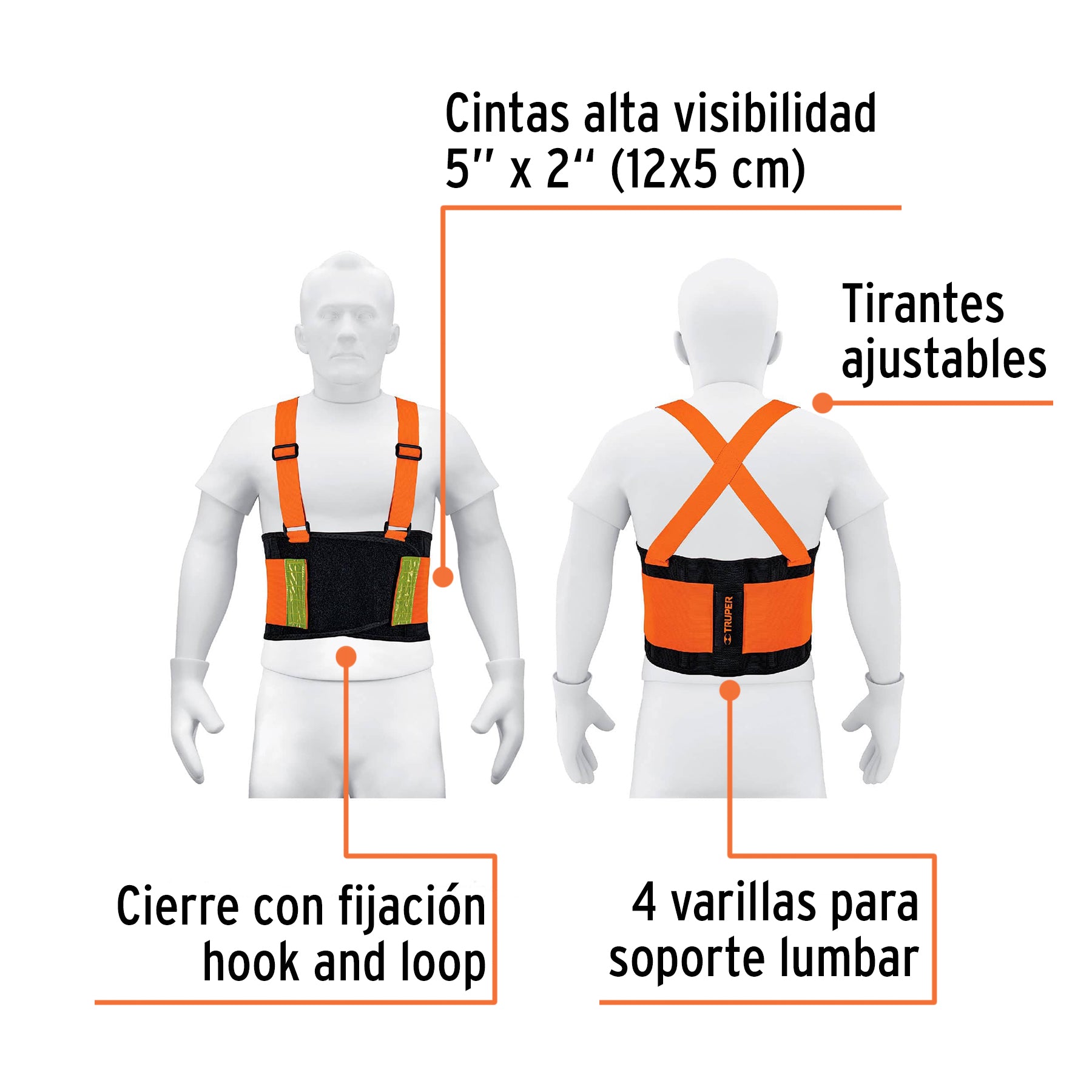Faja alta visibilidad, naranja, CH