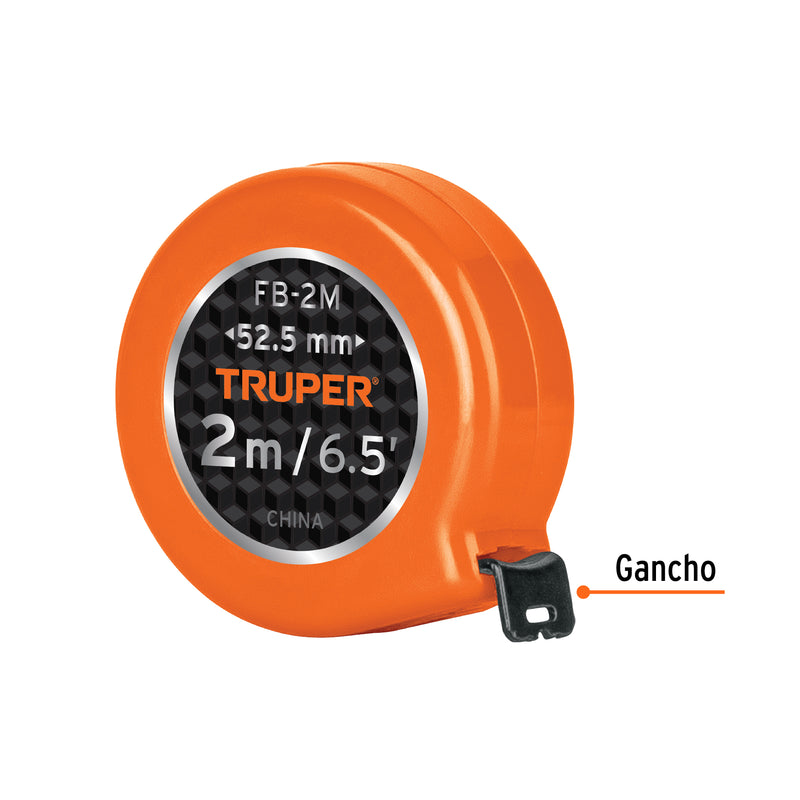 Flexómetro de bolsillo 2 m cinta 13 mm, TRUPER