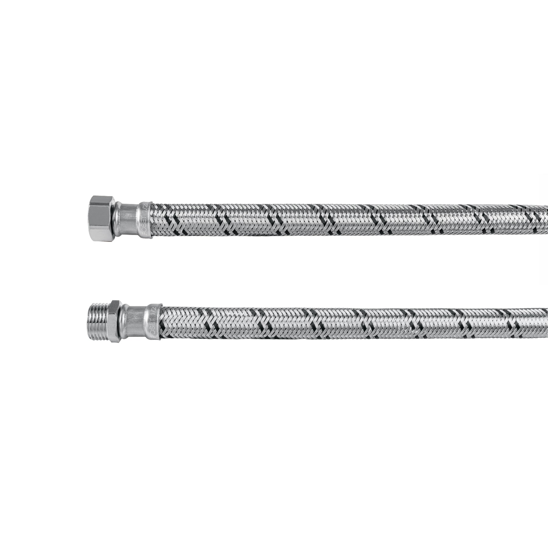 Manguera para boiler, acero inox. 1/2'H x 1/2'M, 80 cm