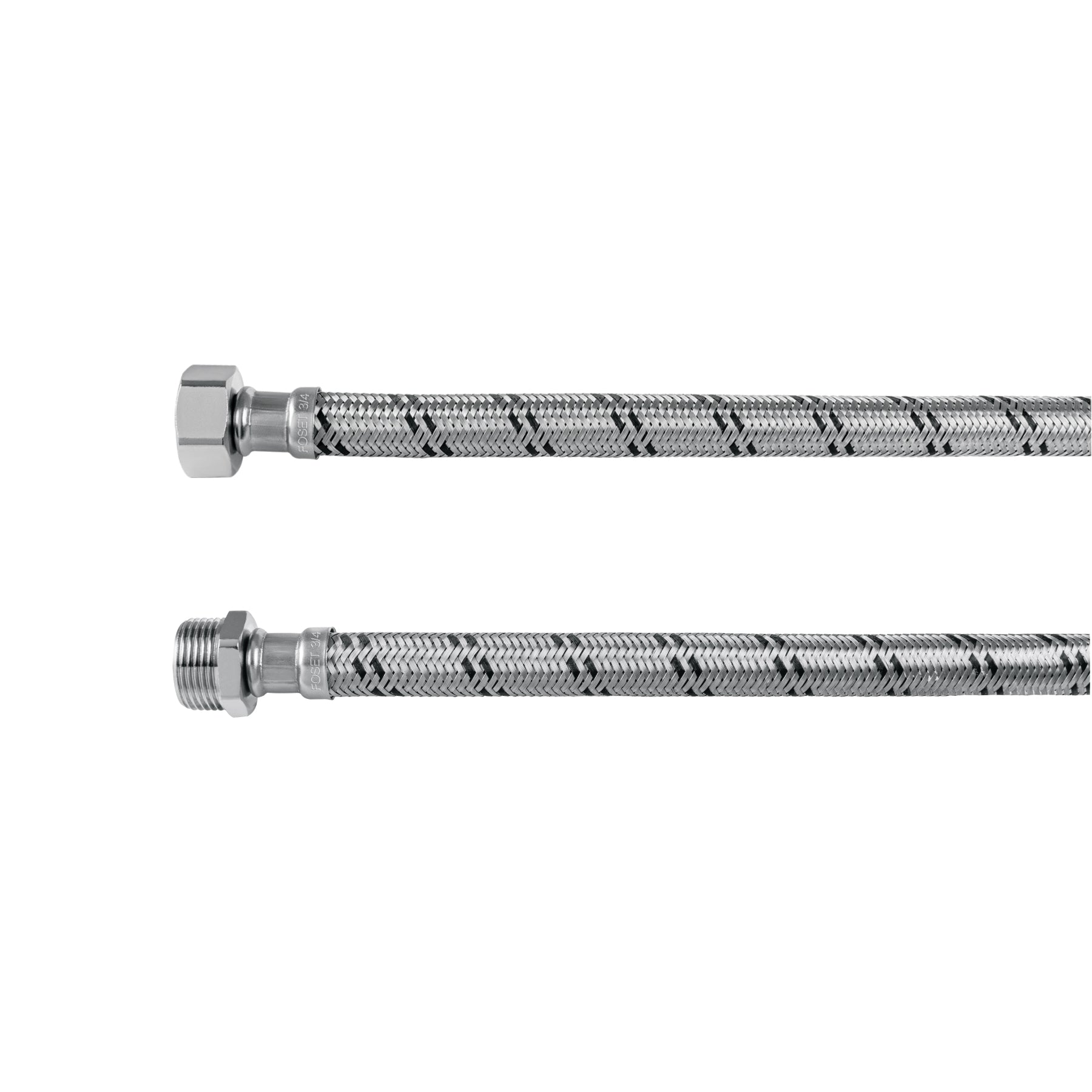 Manguera para boiler, acero inox. 3/4'H x 3/4'M, 80 cm