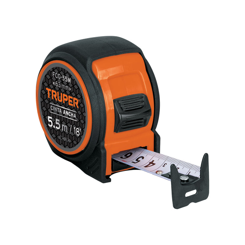 Flexómetro compacto contra impactos 5.5 m cinta 25 mm, TRUPER