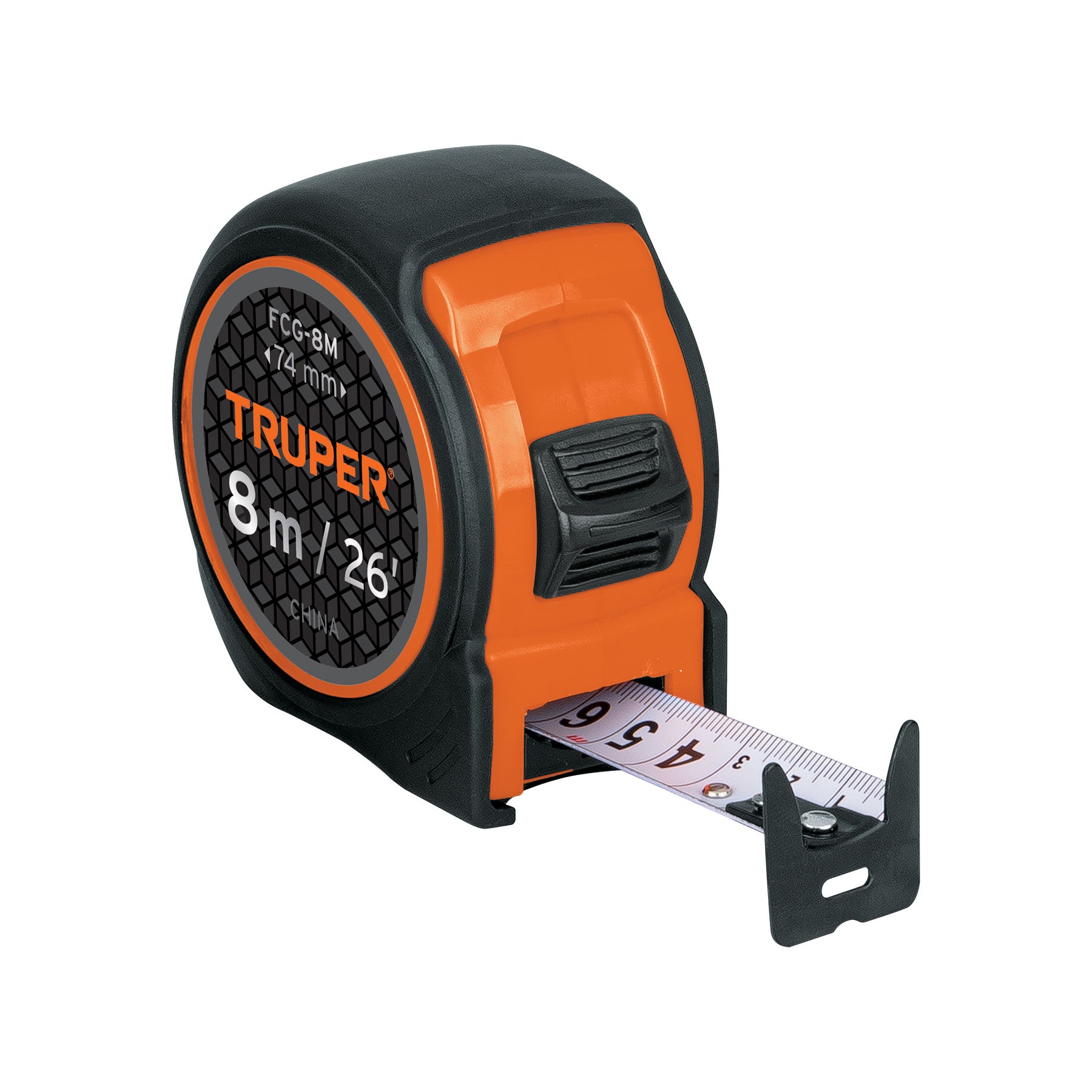 Flexómetro compacto con grip, 8 m, cinta 25 mm